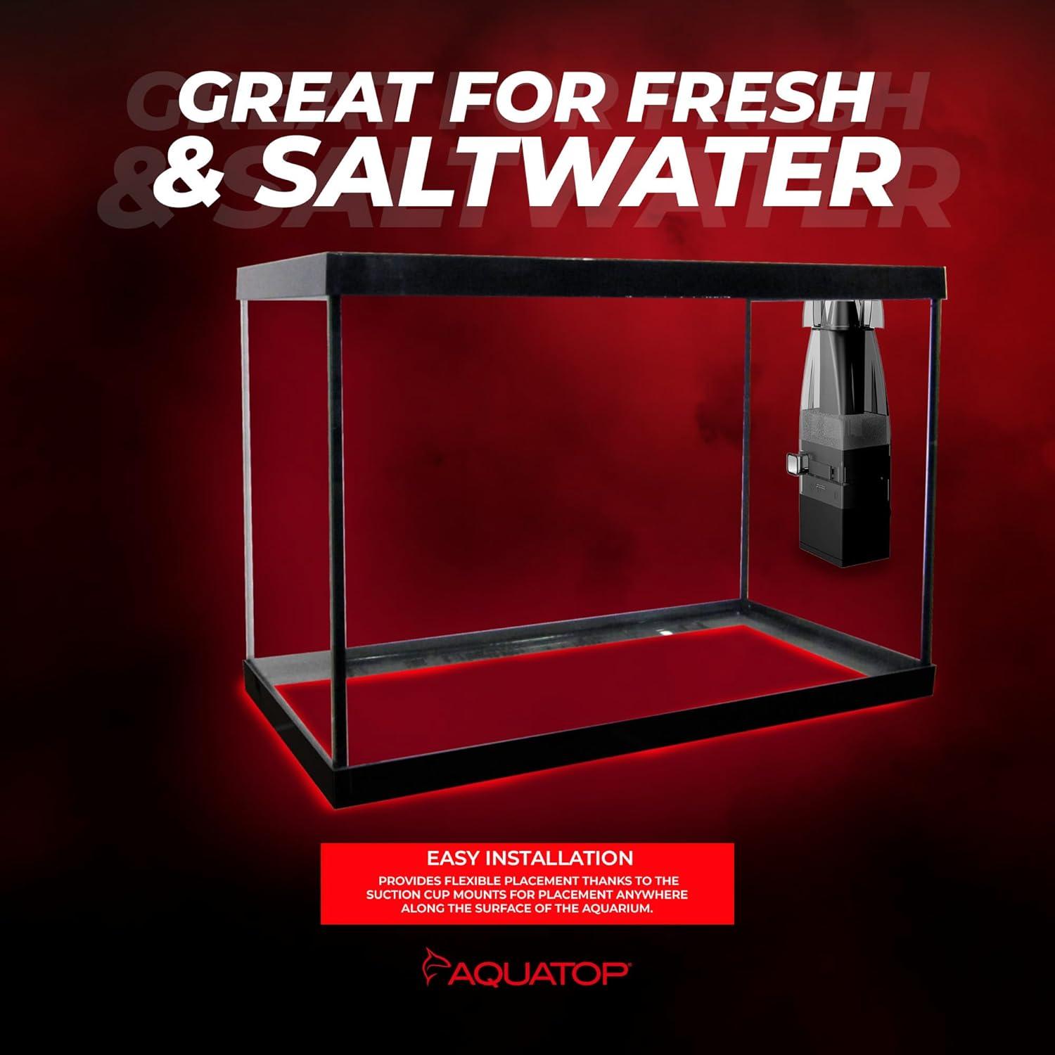 Aquatop Aquarium Surface Skimmer, 65 gallons per hour for Fish Tanks up to 100 gallons, SSK-65