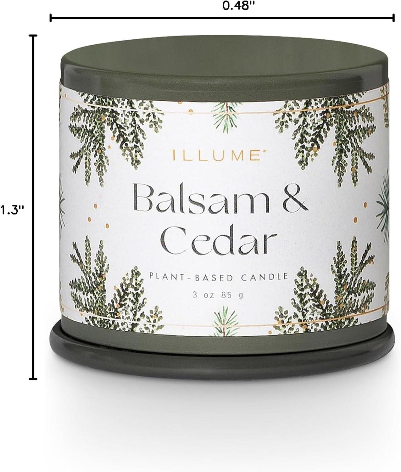 ILLUME Noble Holiday Balsam & Cedar Large Crackle Glass Candle