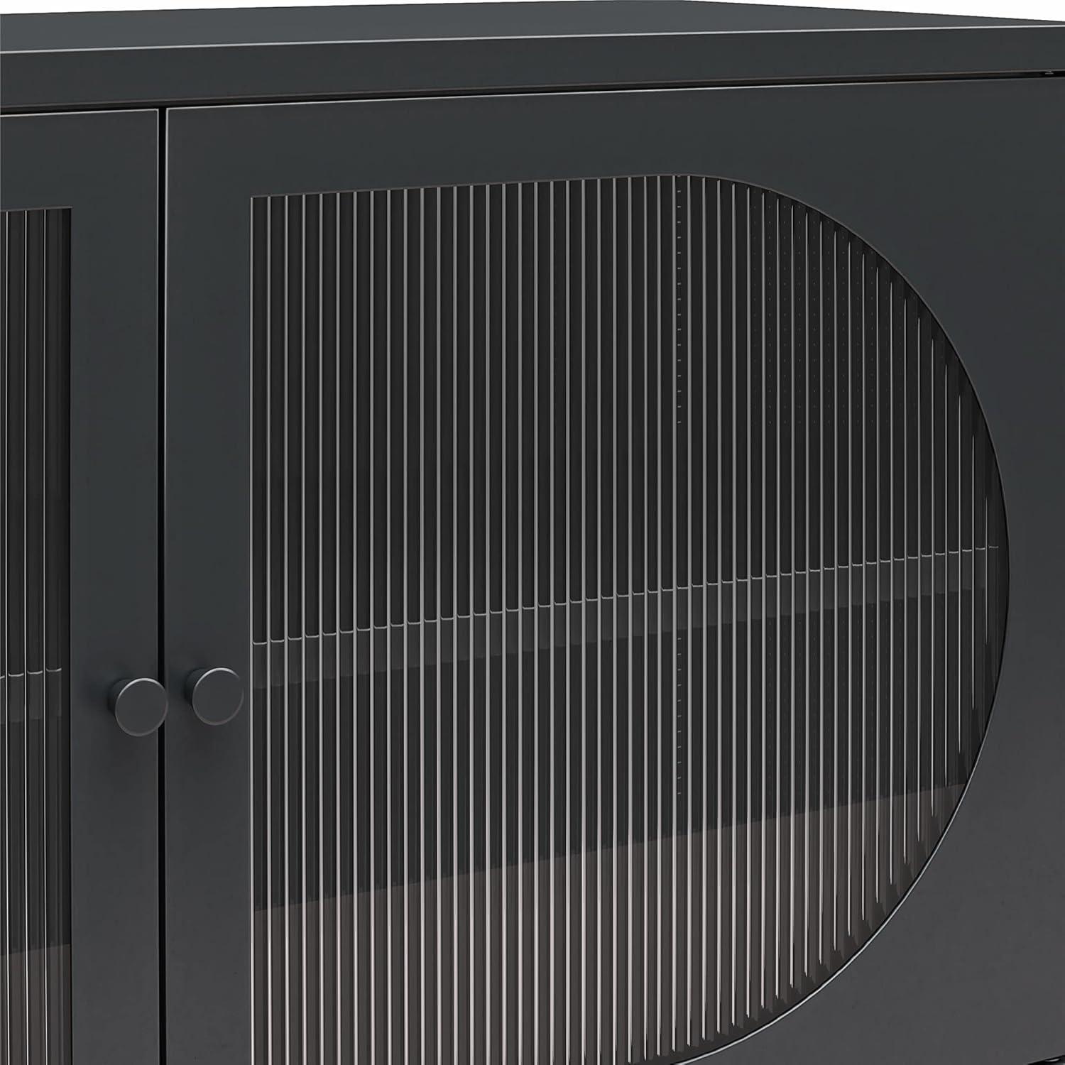 Luna 25.2'' Tall Accent Cabinet with Fluted Glass