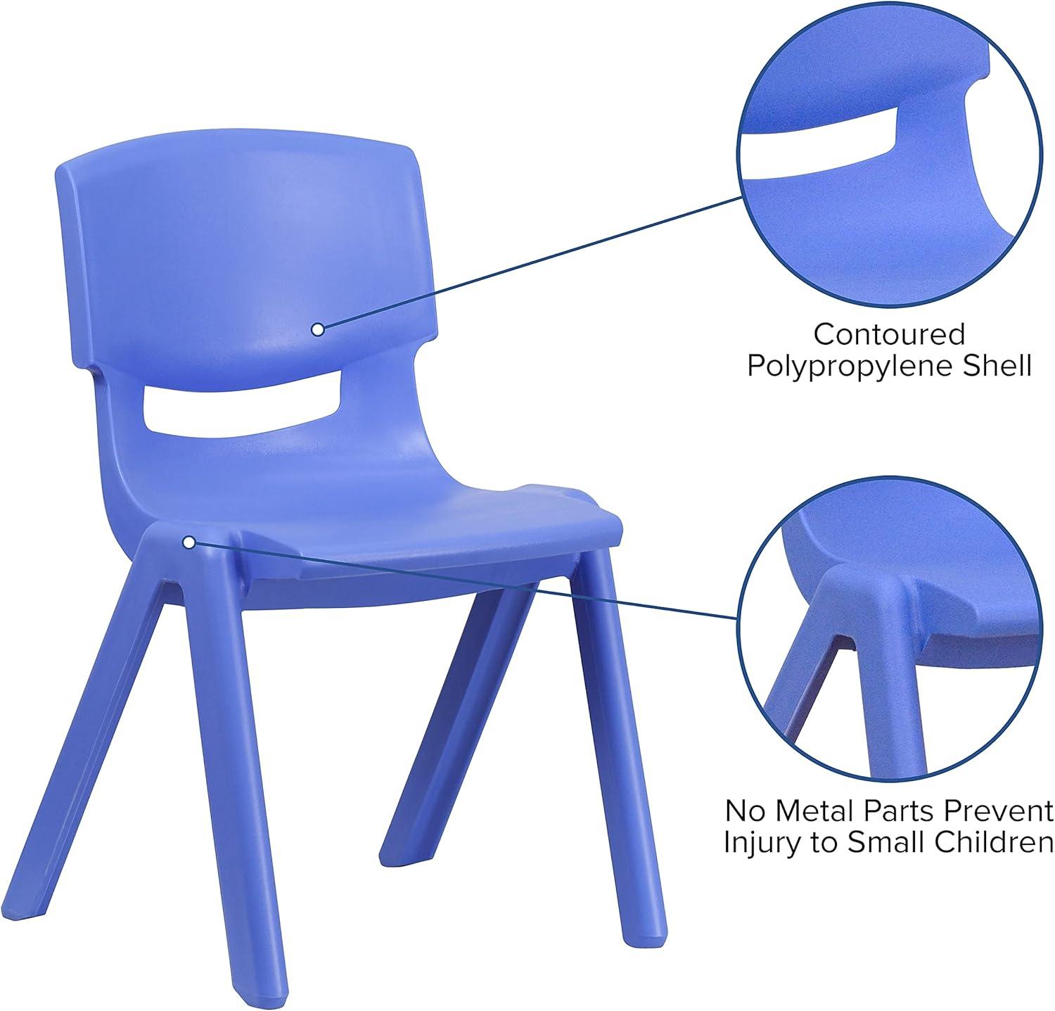 Flash Furniture Goddard Plastic Stack School Chair with Seat, 3rd-7th School Chair (Set of 4)