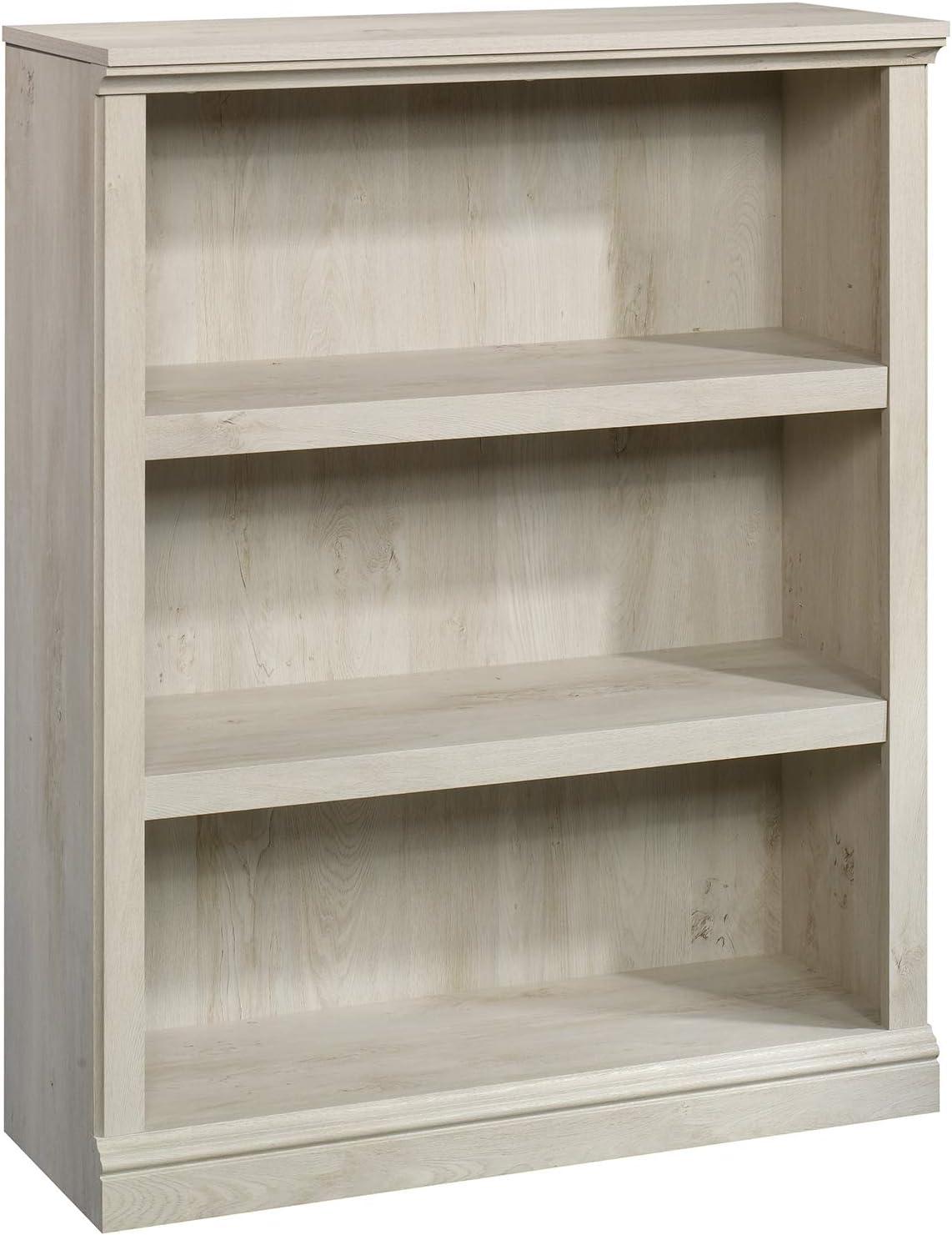 44" 3 Shelf Bookcase White - Sauder: Farmhouse Style, Smooth Laminate Finish, MDF Construction