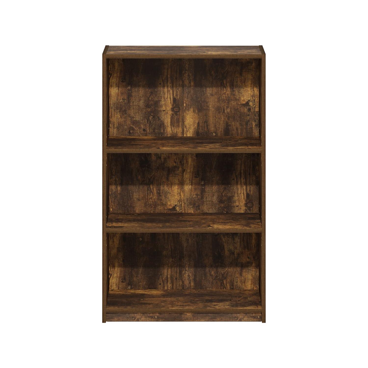 Amber Pine Contemporary 4-Tier Adjustable Wood Bookcase