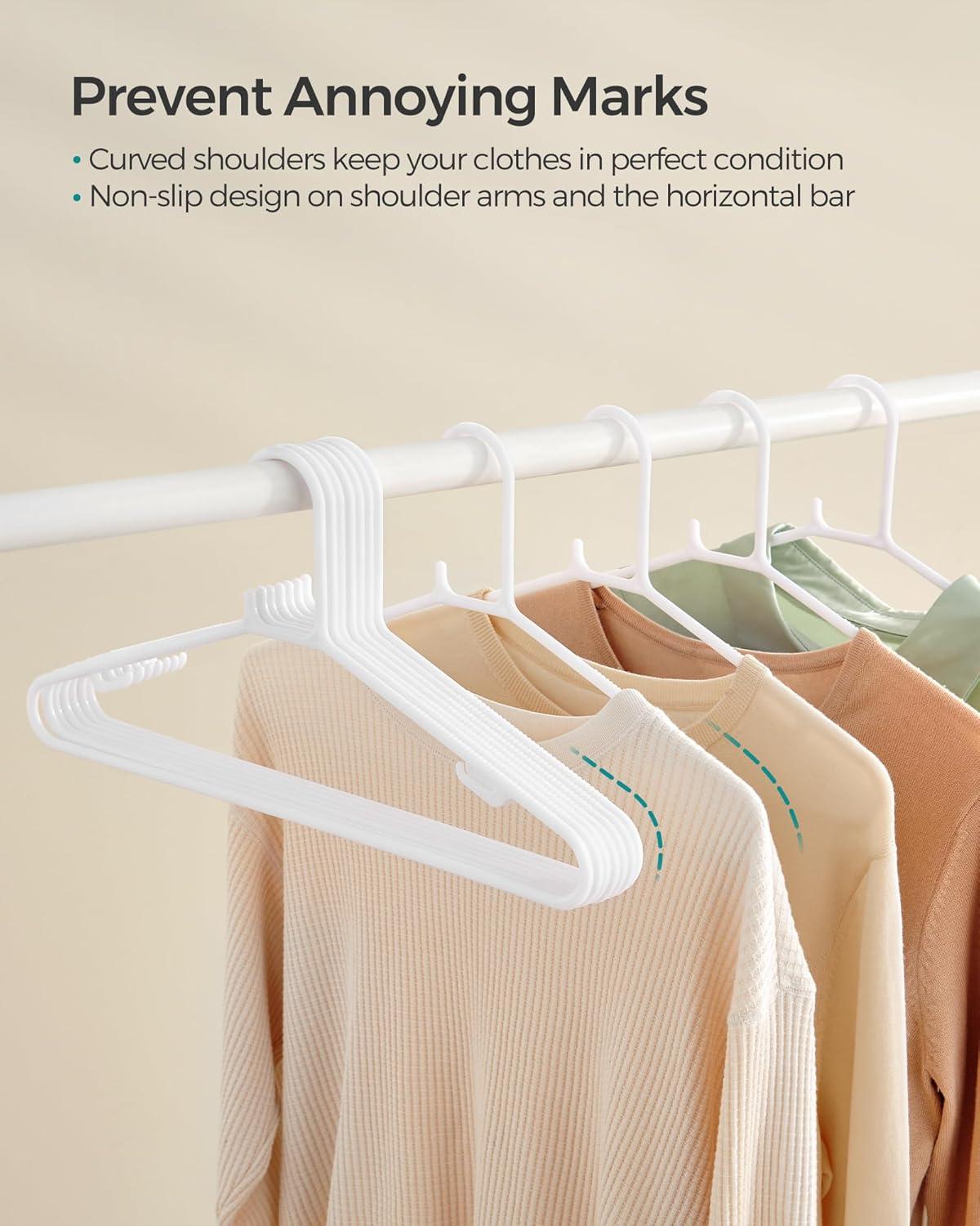 Rebrilliant 50-Pack Slim PP Plastic Hangers | Space-Saving, Non-Slip Design For Shirts And Scarves
