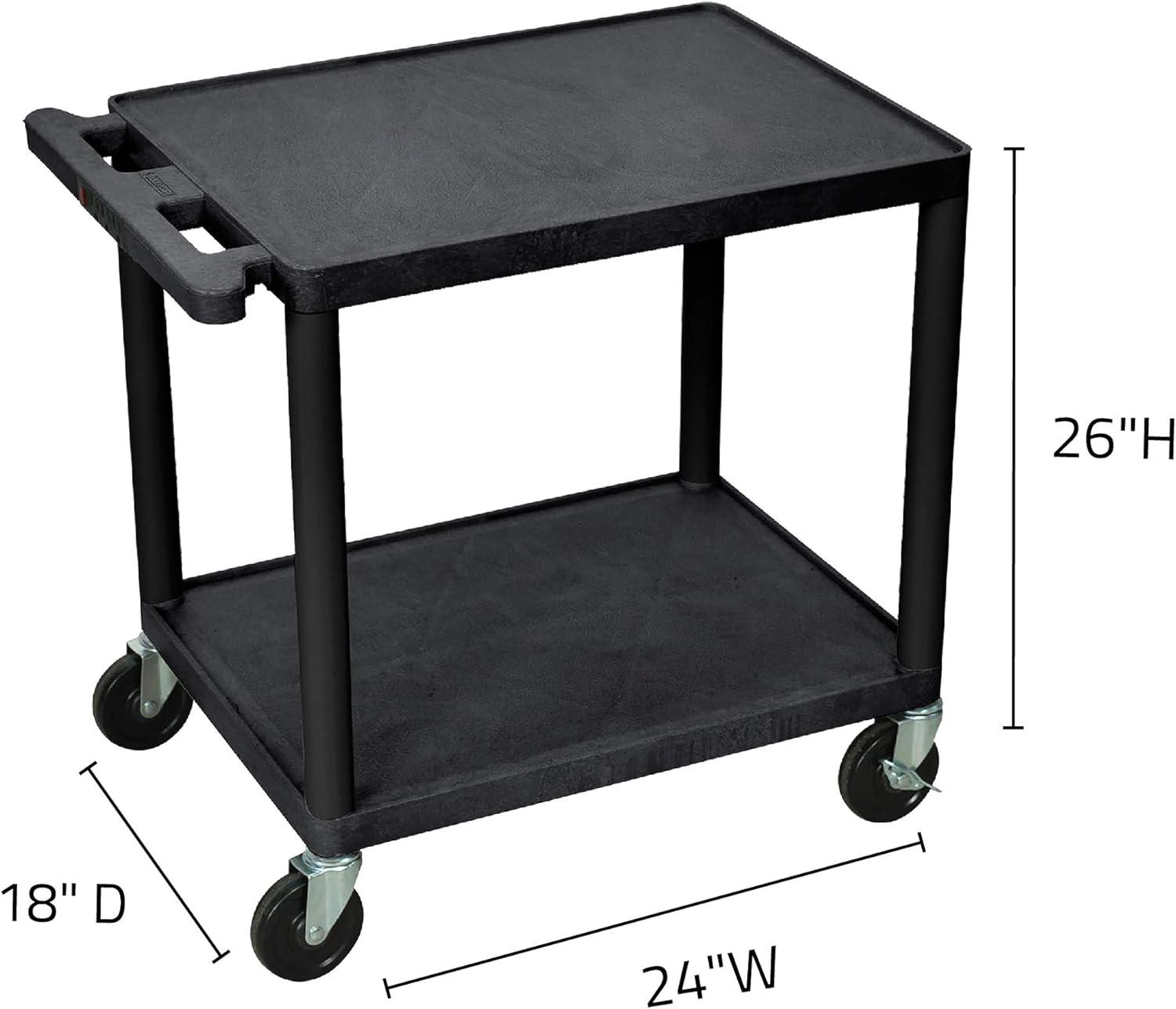 Black 26" High-Density Polyethylene AV Utility Cart