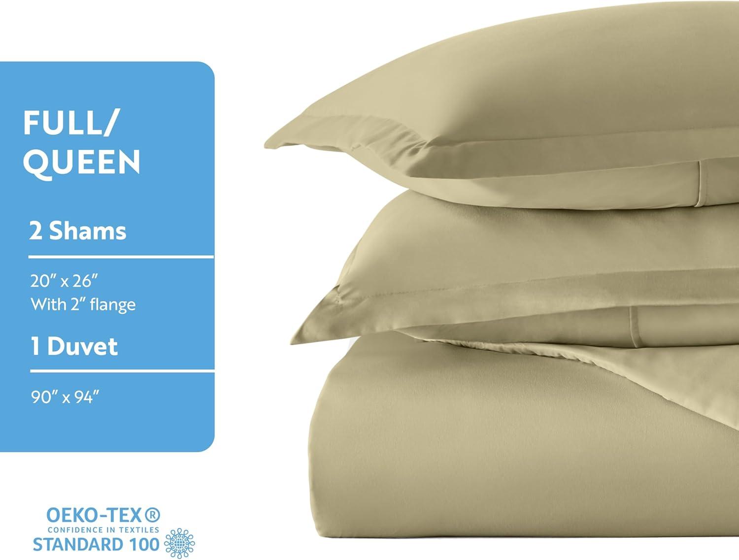 Sage Green Microfiber Twin Duvet Cover Set with Pillow Shams