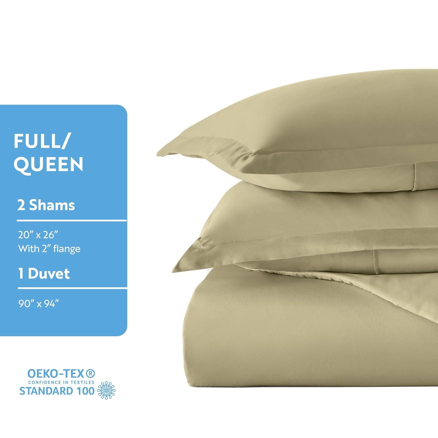 Sage Green Microfiber Twin Duvet Cover Set with Pillow Shams