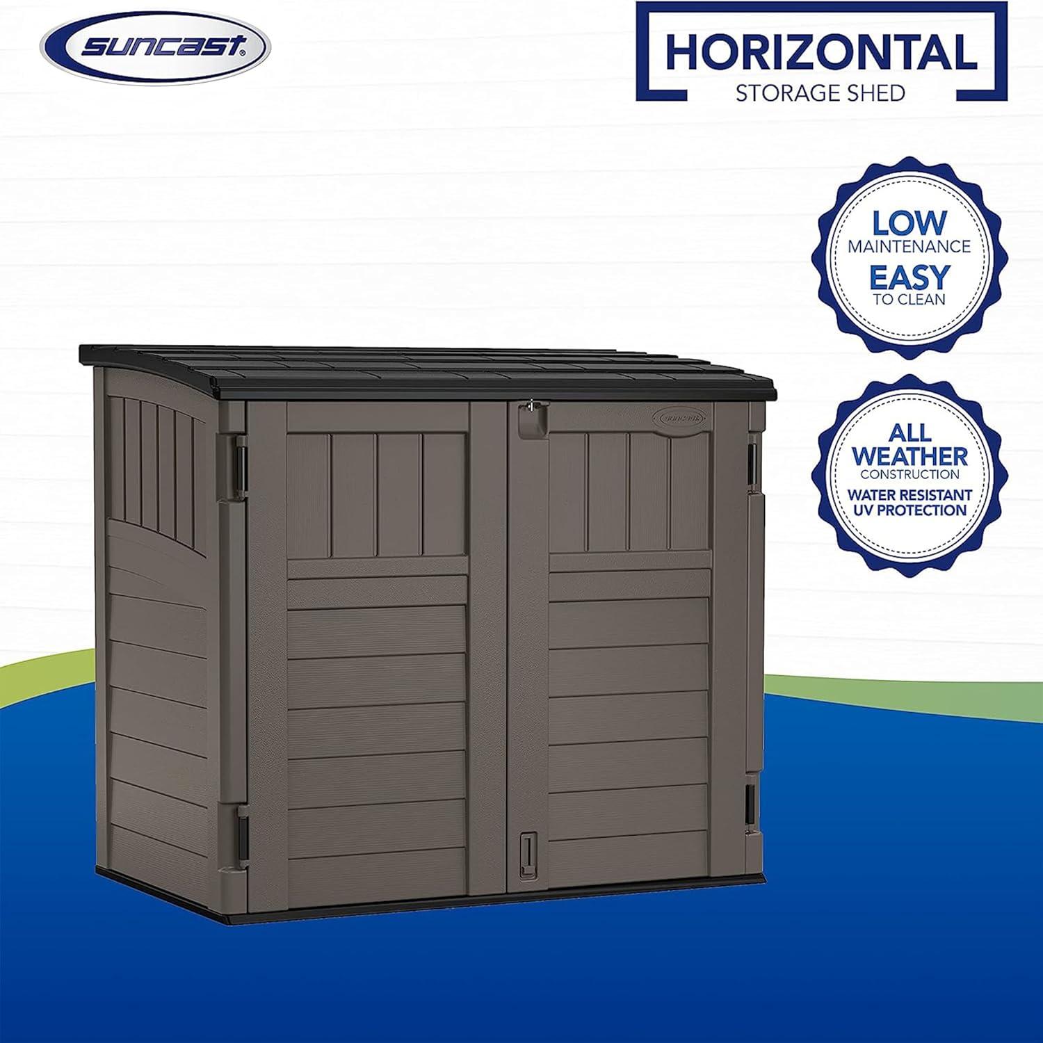 Suncast Suncast Outdoor Resin Horizontal Storage Shed