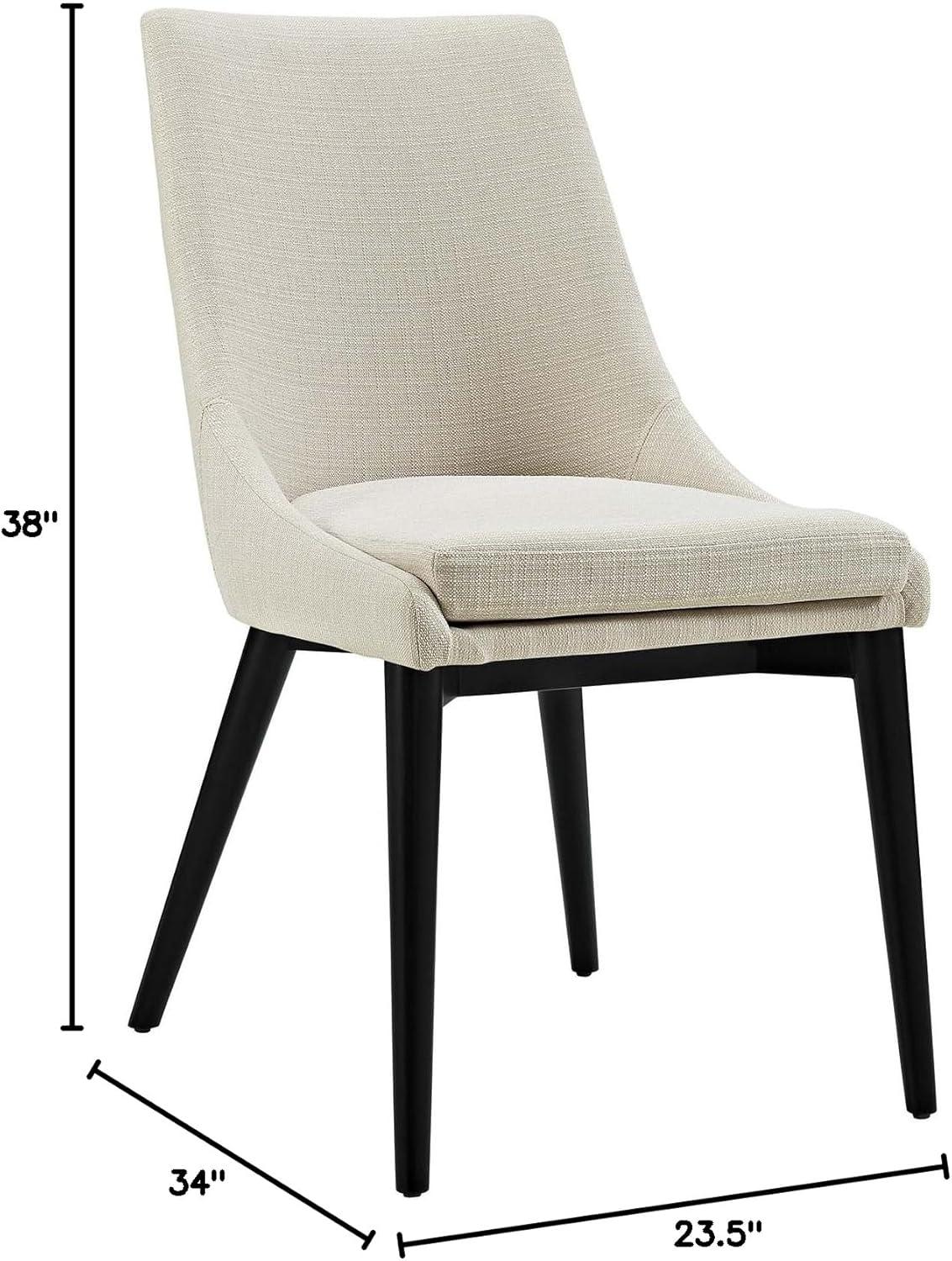 Modway Set of 2 Viscount Dining Side Chair Fabric Beige: Upholstered Polyester, Wood Frame, Armless Design