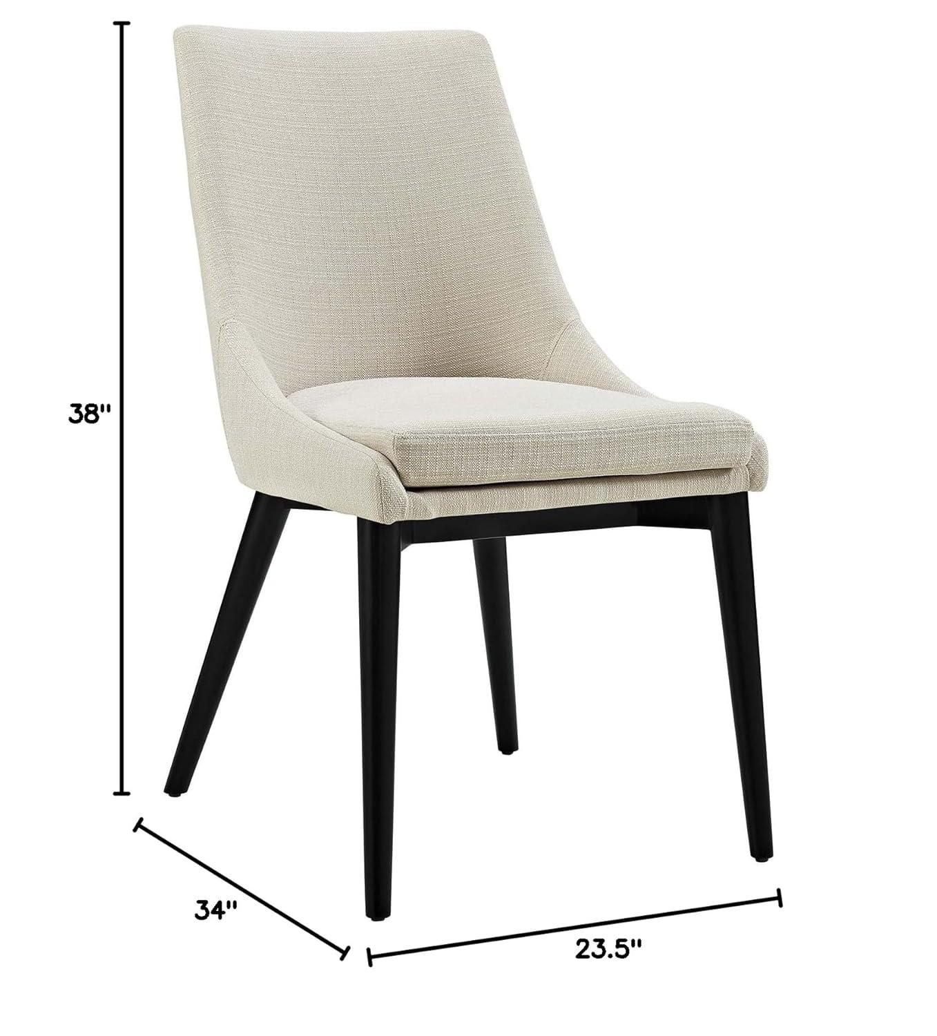 Modway Set of 2 Viscount Dining Side Chair Fabric Beige: Upholstered Polyester, Wood Frame, Armless Design