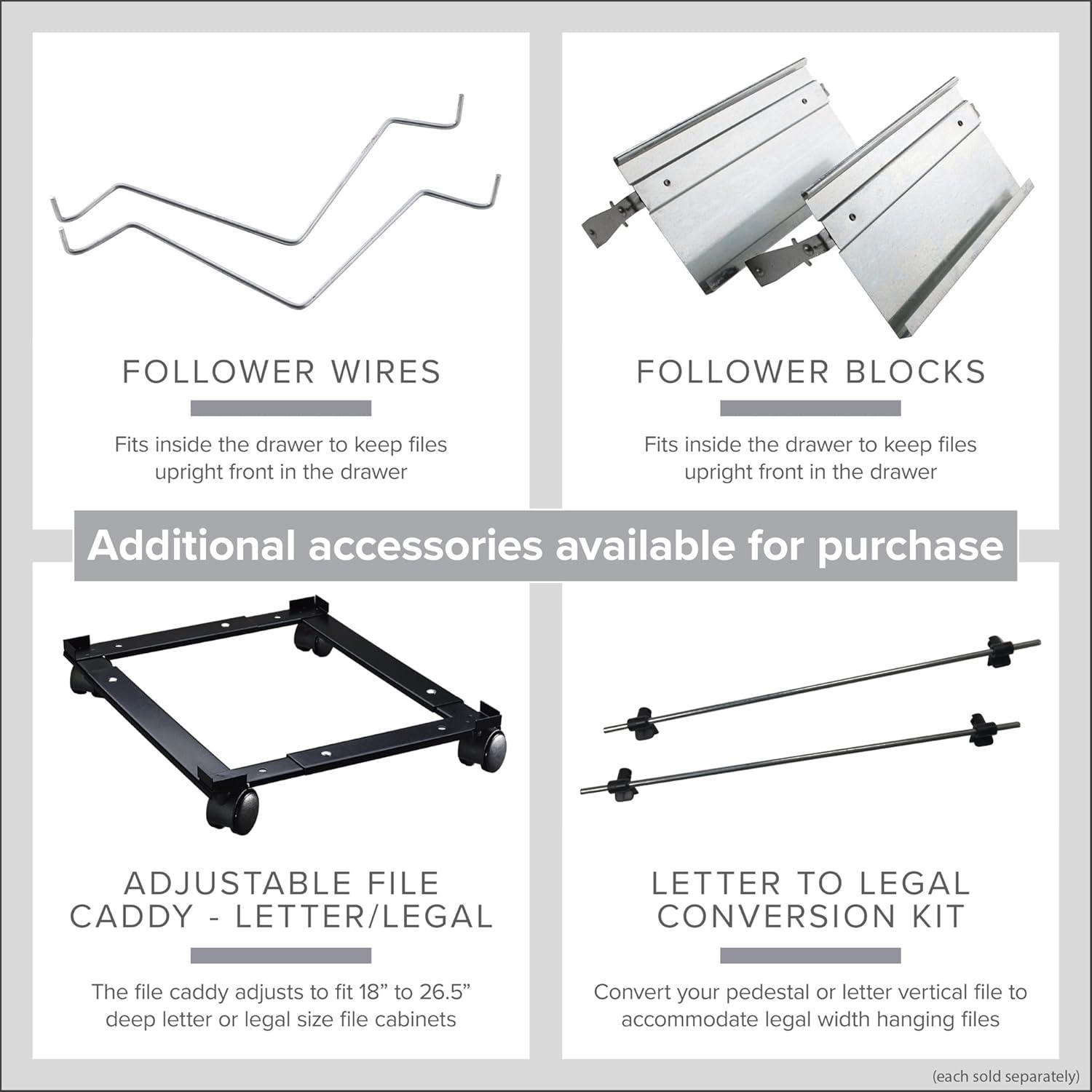 Hirsh Vertical File Cabinet 4 Drawer 22" - Black: Steel Office Filing, GreenGuard & ANSI/BIFMA Certified, No Assembly Required