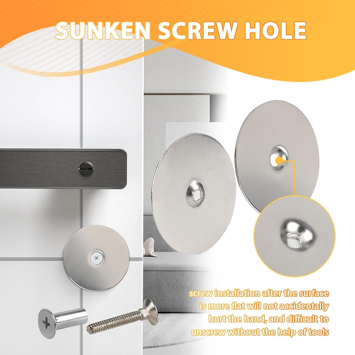 Door Hole Cover Plate, 2-5/8 in. Diameter, Satin Nickel