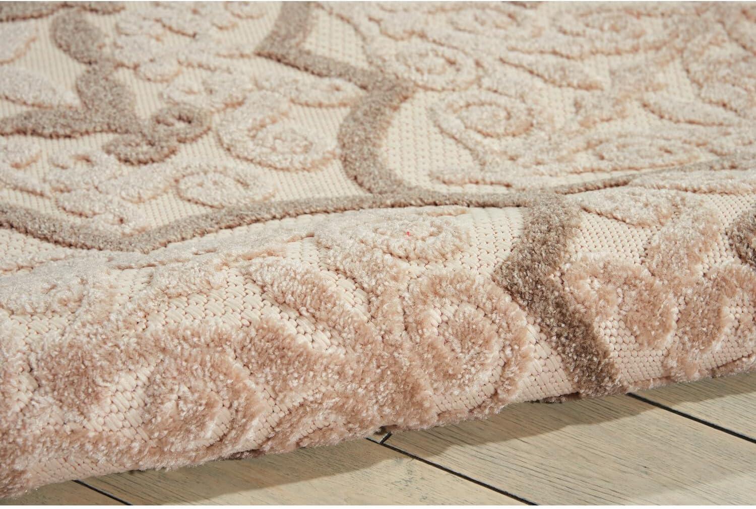Nourison Aloha Moroccan Trellis Flatweave High-Low Indoor Outdoor Area Rug Cream 5'3" x 7'5"