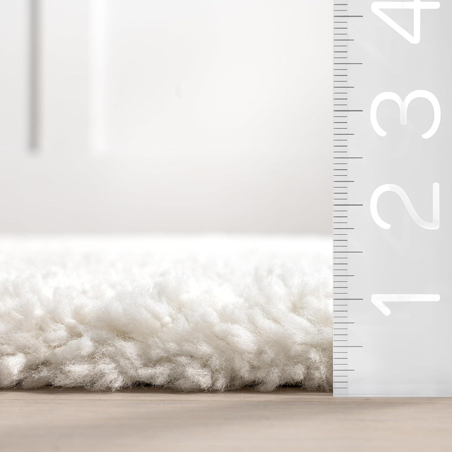 Nuloom Marleen Solid 7x9 Shag Indoor Area Rug for Living Room Bedroom Dining Room Nursery, Off White