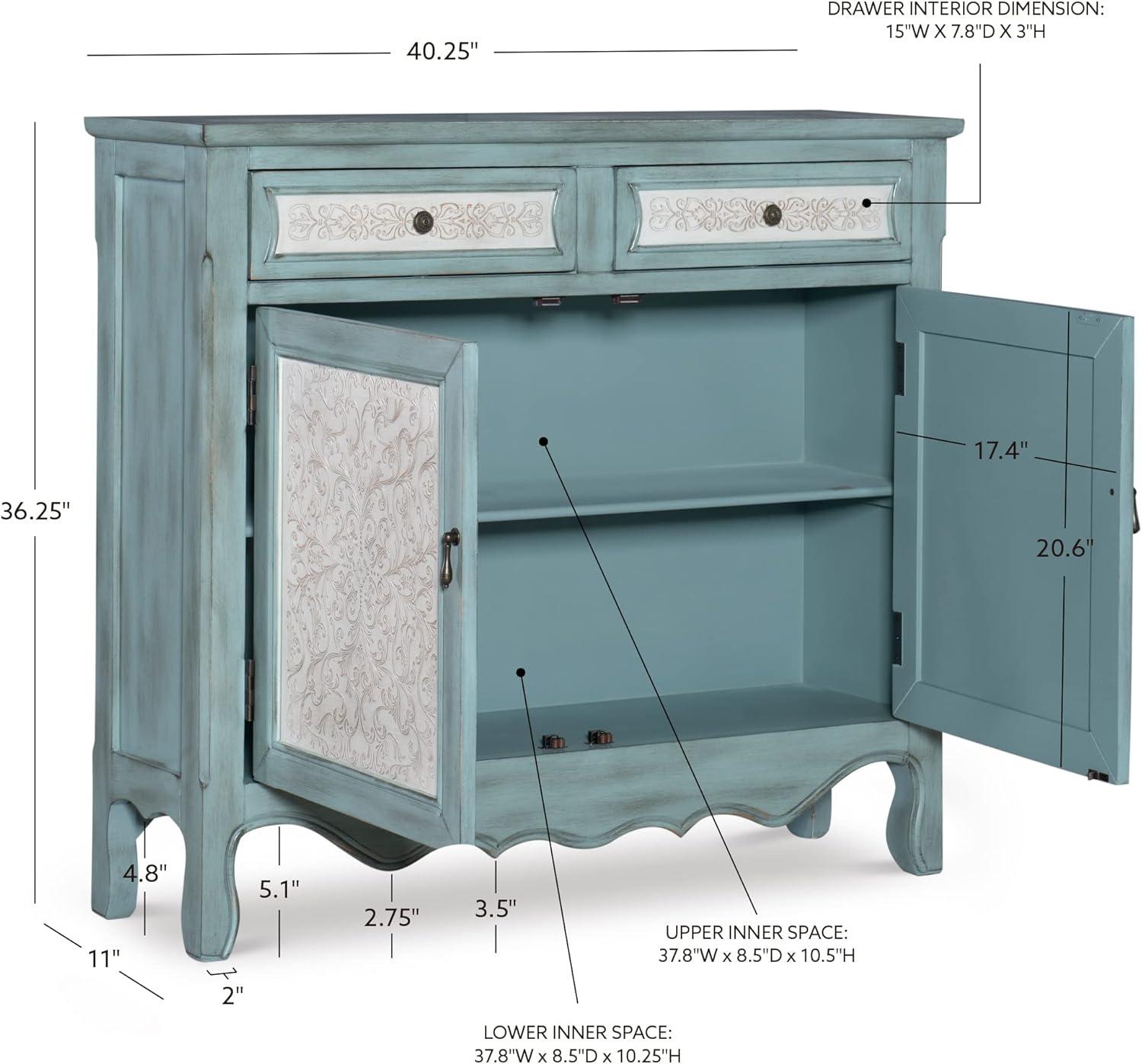 Powell Antique Console, Blue/White