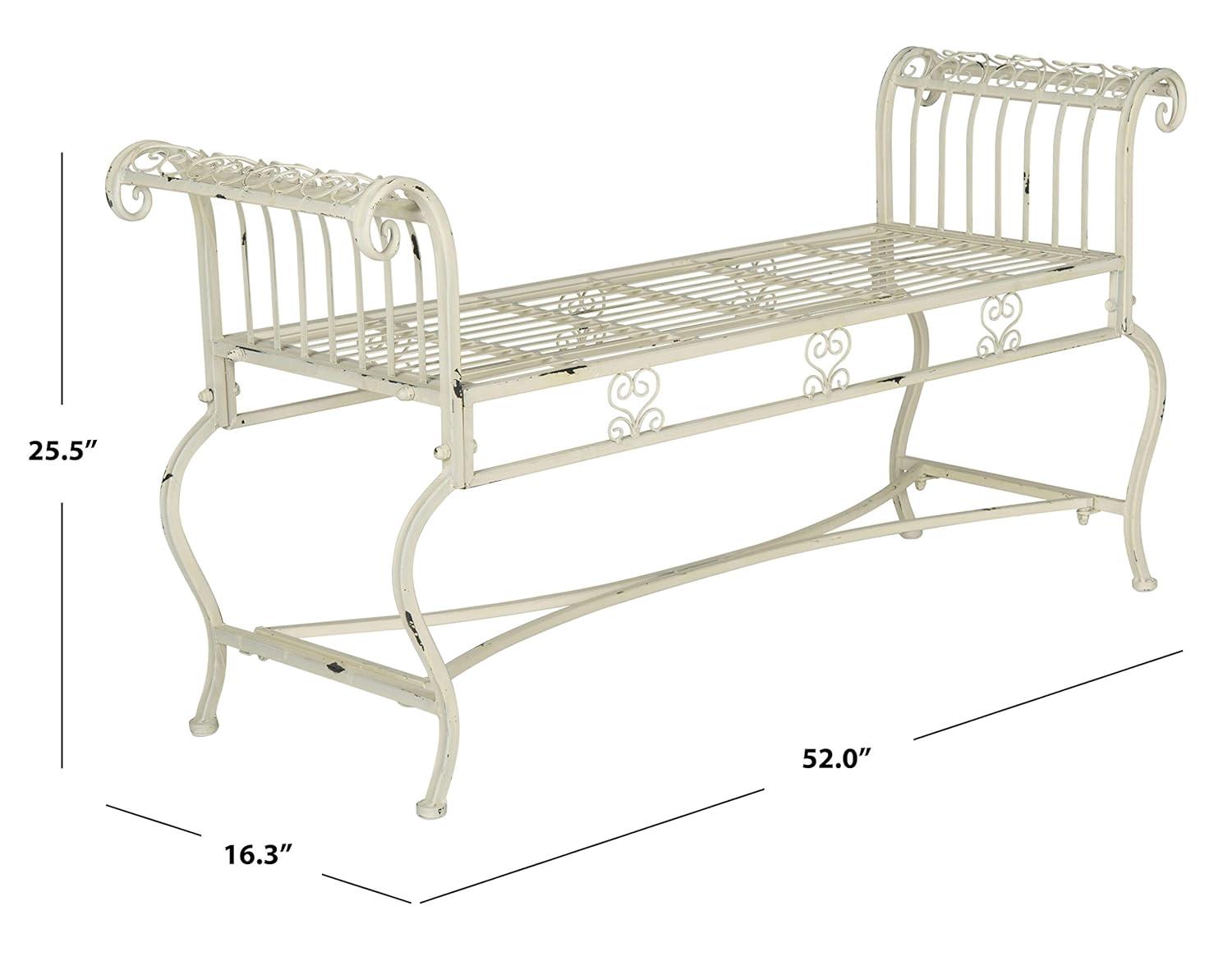 Brielle Bench - Outdoor - PAT5004 - Antique White - Safavieh