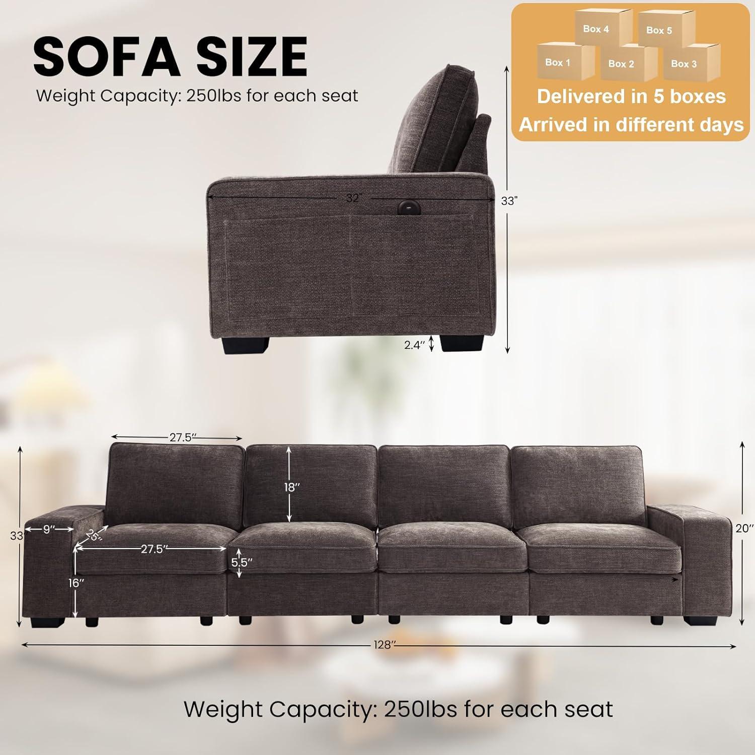 Latitude Run® Modern Modular Chenille Sectional Sofa With Storage Space And Detachable Cover