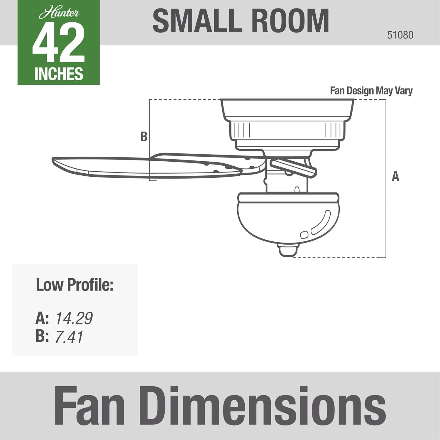 Fresh White 42" Low-Profile LED Ceiling Fan with Whisper-Quiet Motor