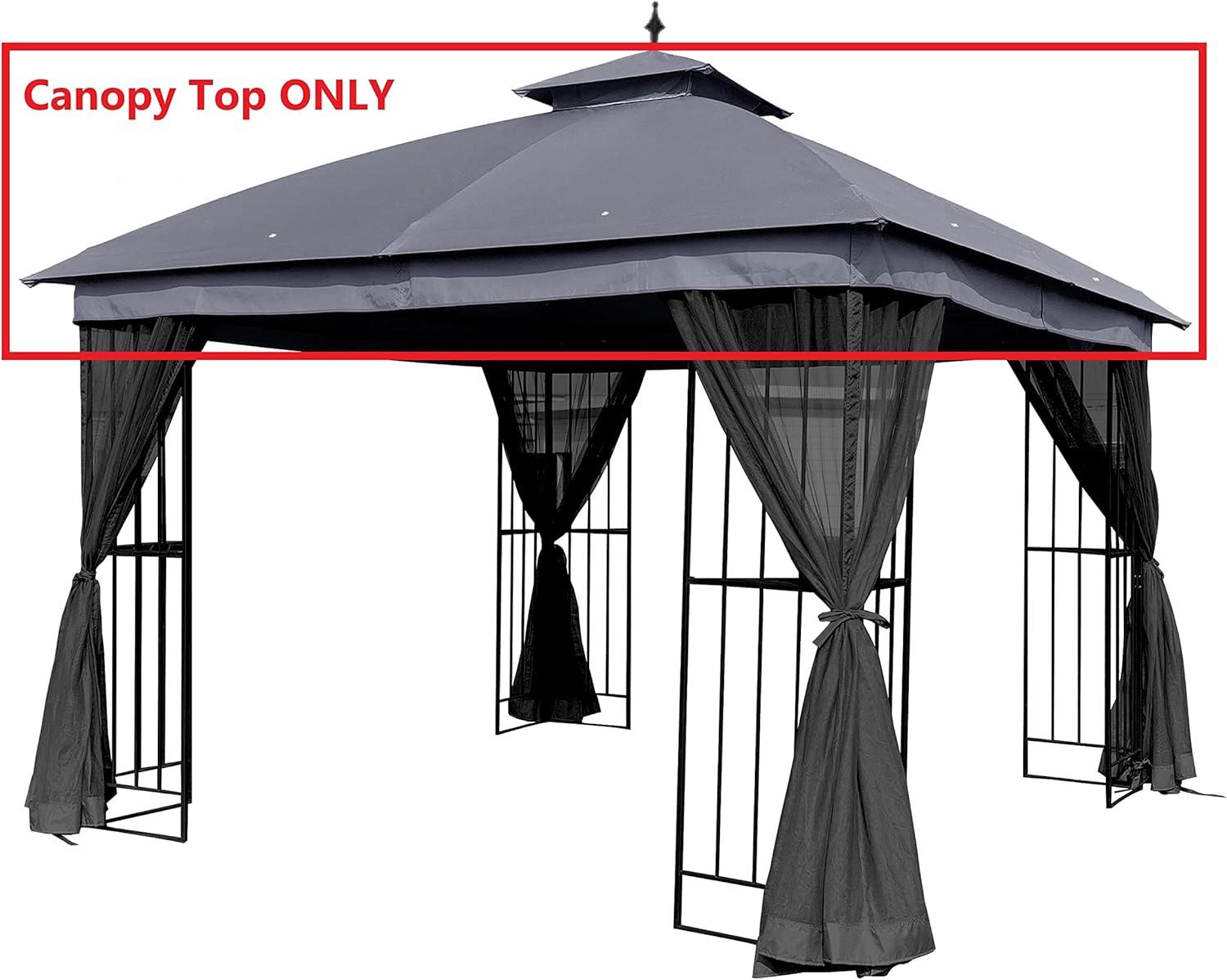 Gray Polyester Replacement Canopy Top for 10' x 10' Gazebo