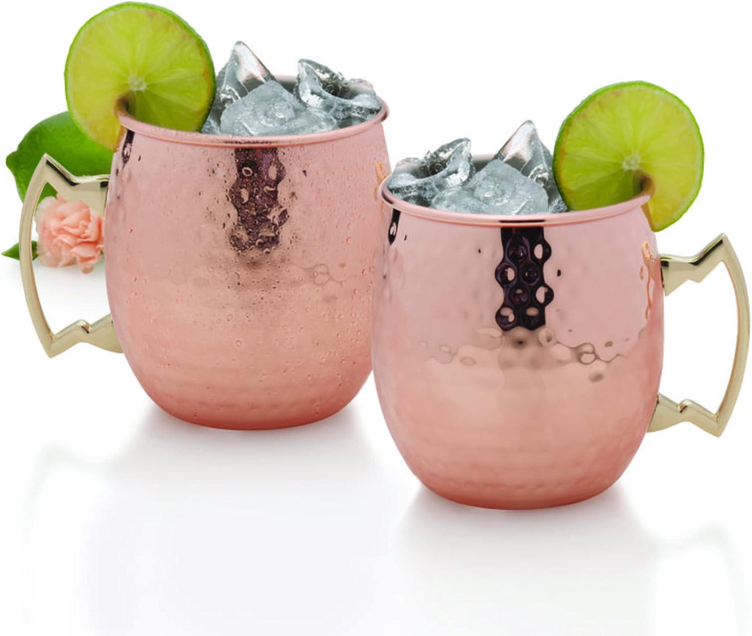 Houdini Copper Plated Hammered Moscow Mule Mugs Set of 2