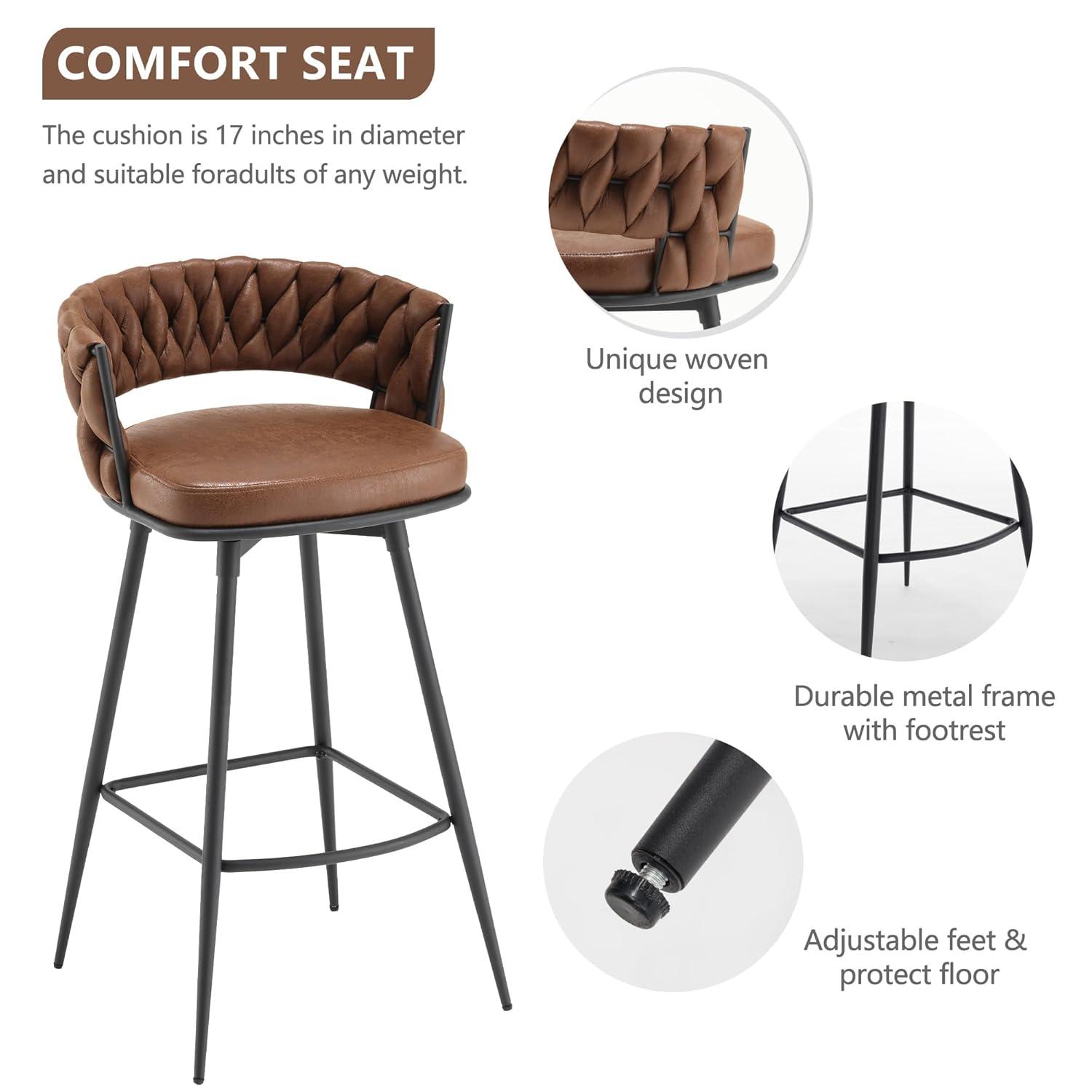 Corrigan Studio® Kymberlynn Swivel Upholstered Low Back Bar & Counter Stool With Metal Frame (Set of 2)