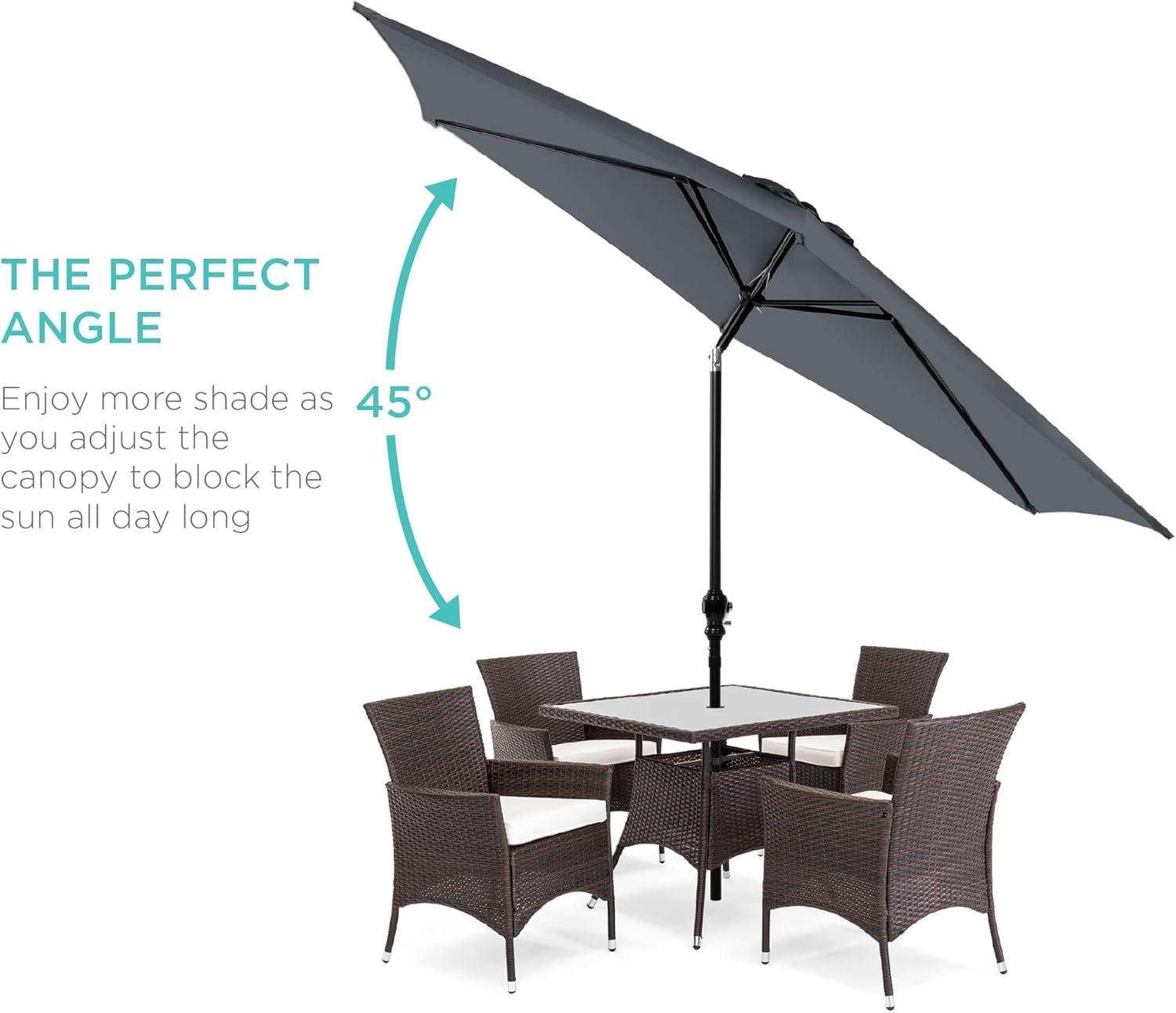 Best Choice Products 10ft Outdoor Steel Market Patio Umbrella w/ Crank, Tilt Push Button, 6 Ribs