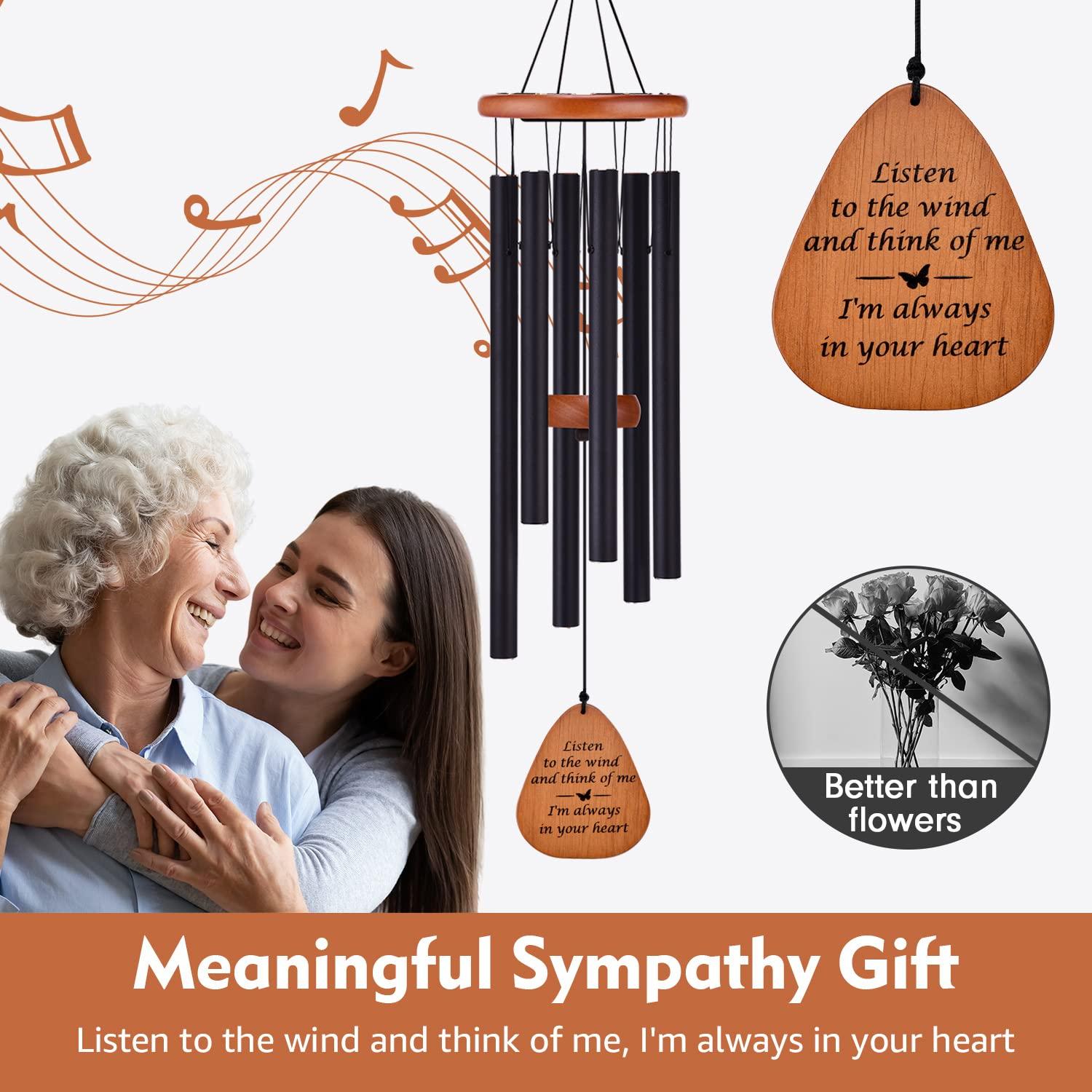 Sympathy Gifts for Loss of Loved One 32" Memorial Wind Chimes for Loss of Loved One Bereavement Condolence Gifts Sympathy Windchimes Memory Wind Chime with Memorial Card