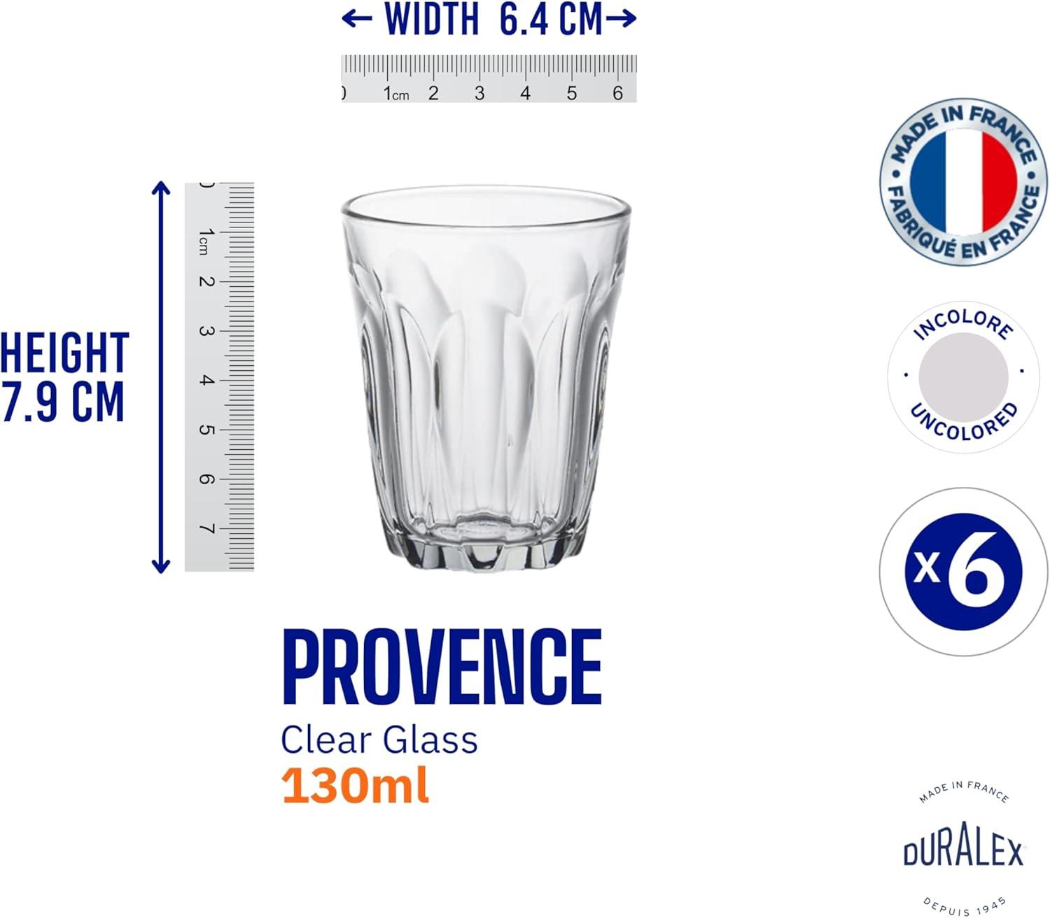 Provence Clear Glass Tumbler Set, 4.37 oz, Set of 6