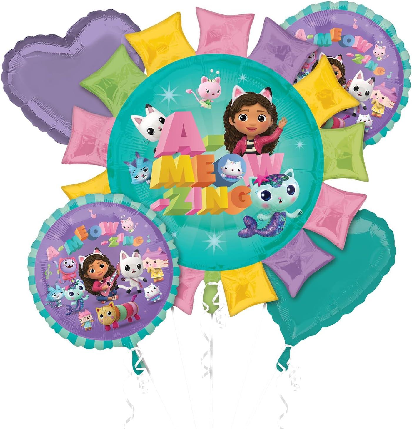 Gabby's Dollhouse Helium Foil Balloon Bouquet - 5 Pieces