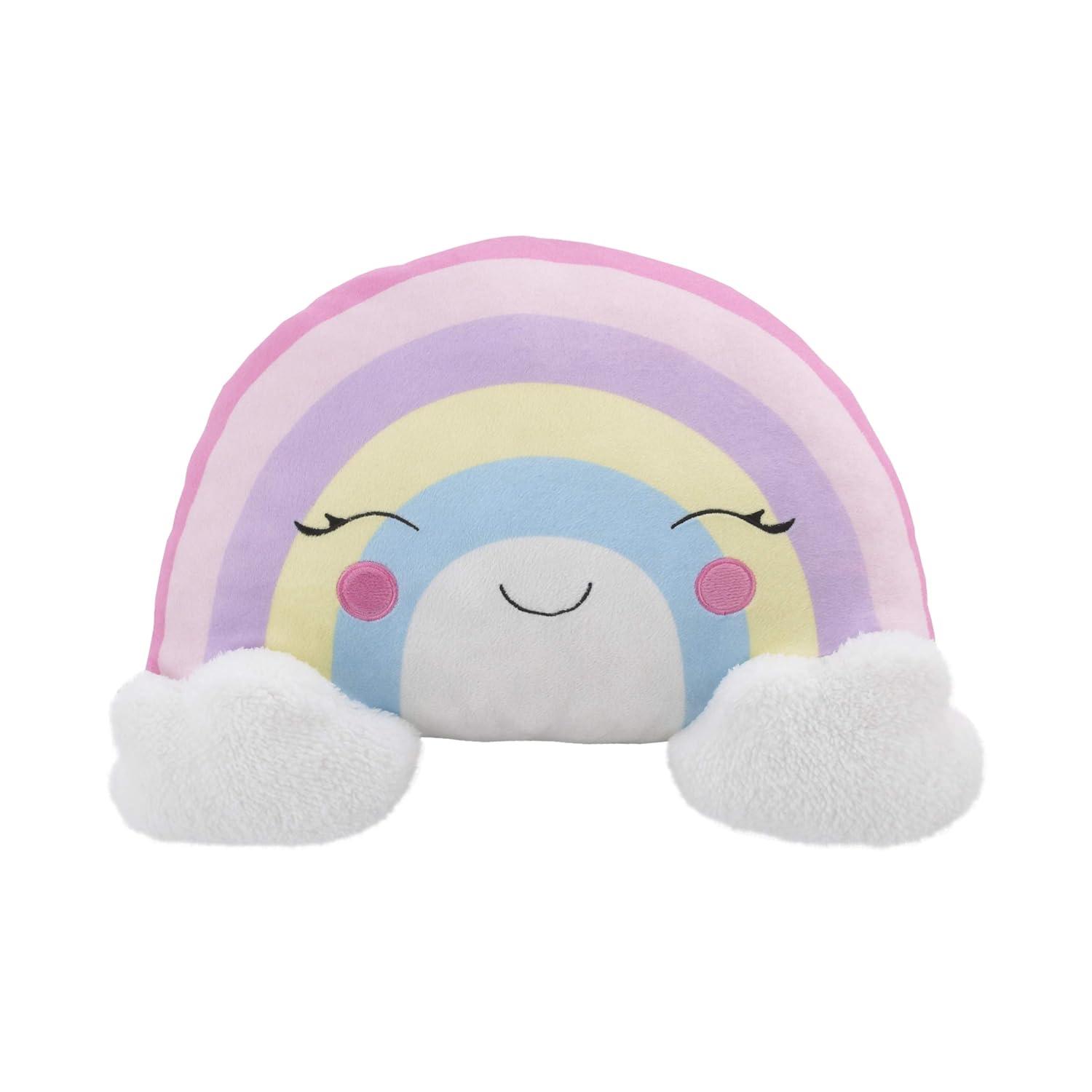 NoJo Little Love by NoJo Rainbow Shaped Plush Sherpa Decorative Pillow with Clouds