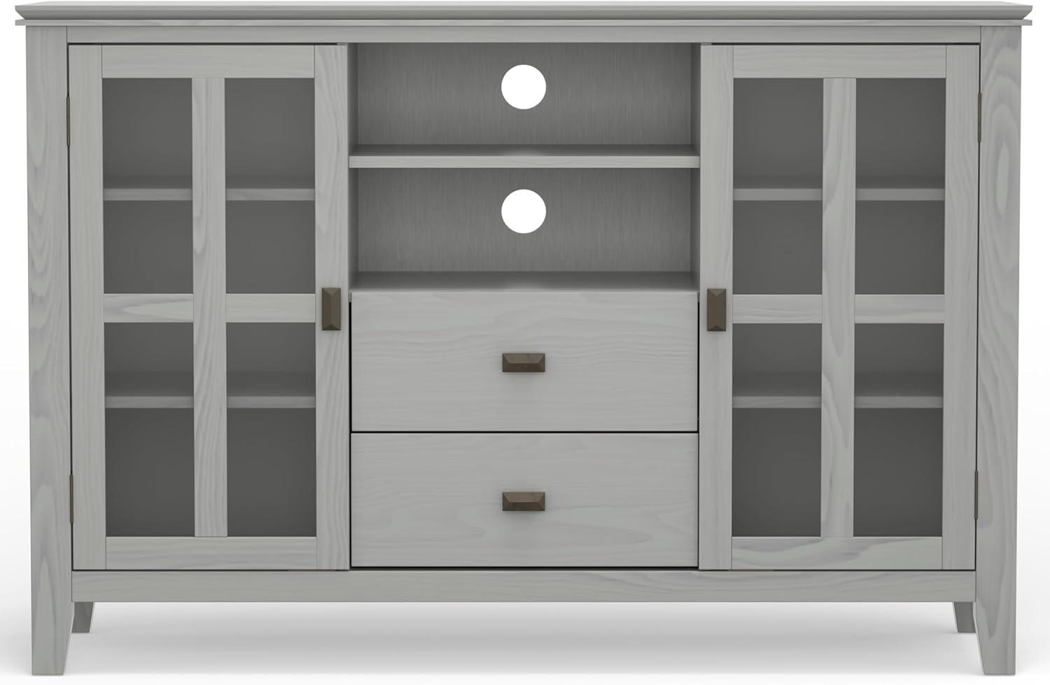 Artisan Fog Grey Solid Wood 53" Contemporary TV Media Stand