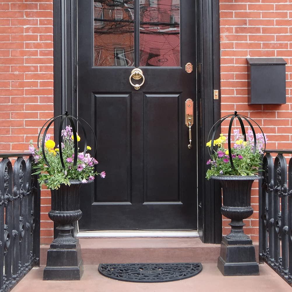 DÉCOR WOW Garden Orb Ornament, Large Obelisk Trellis, 27"H x 23" W, Metal, Black