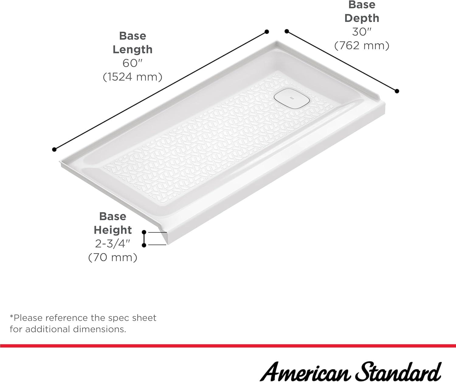 Aspirations 30'' W D Rectangular Single Shower Base