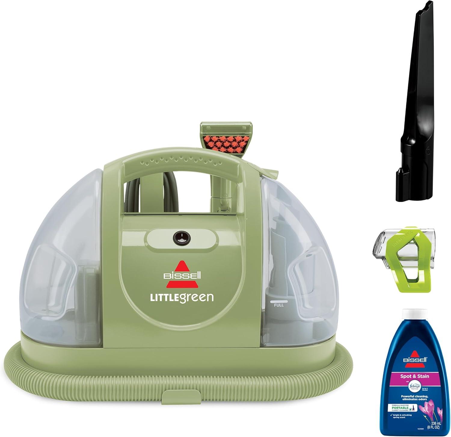 Green Portable Upholstery and Carpet Cleaner with Tools