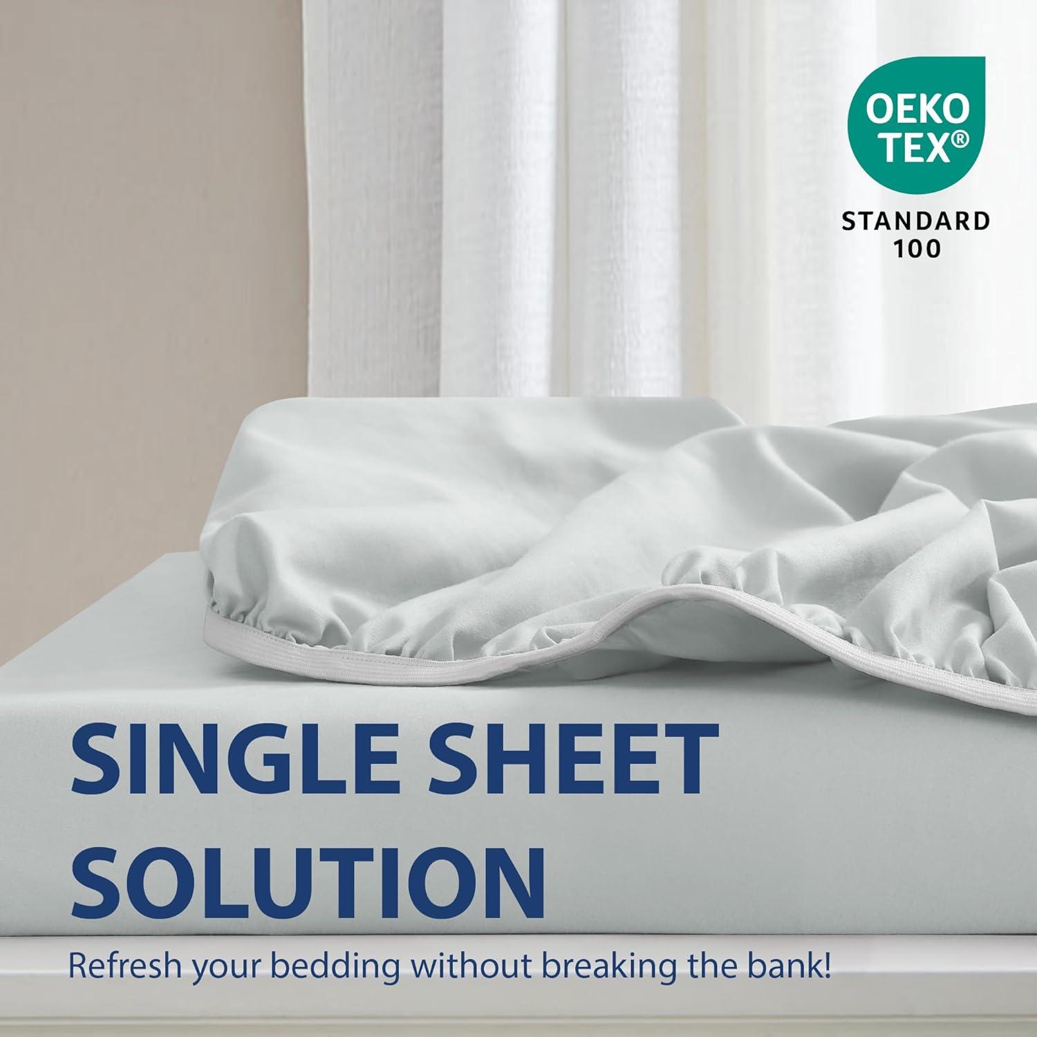 Swift Home 1800 Series 16 Inch Deep Microfiber Fitted Sheet