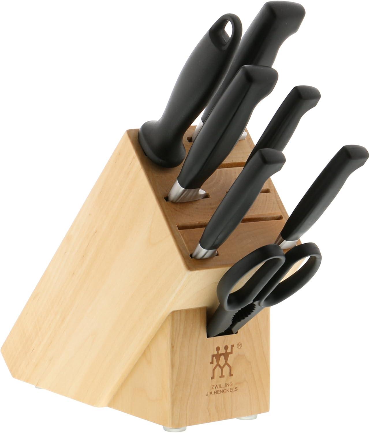 Zwilling Four Star 8-Piece Knife Block Set with Natural Wood