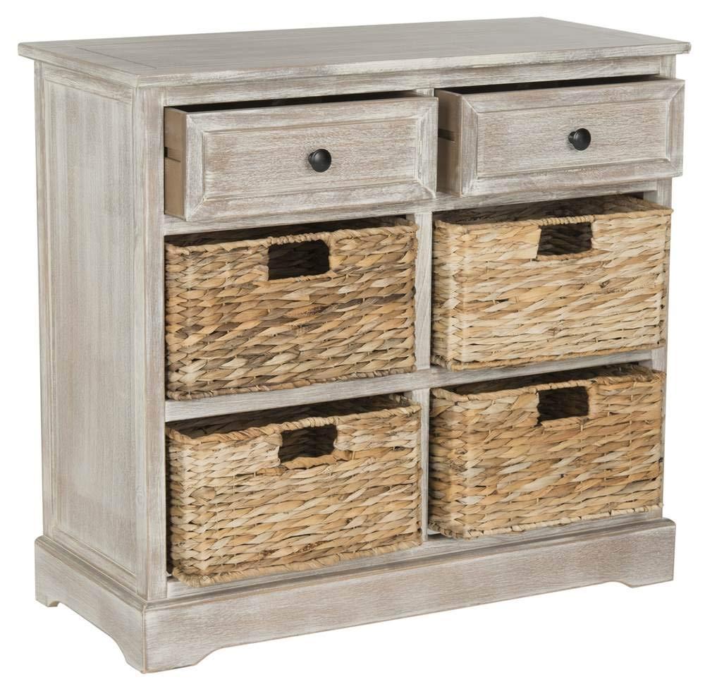 Herman Storage Unit - AMH5702 - White Wash - Safavieh Couture