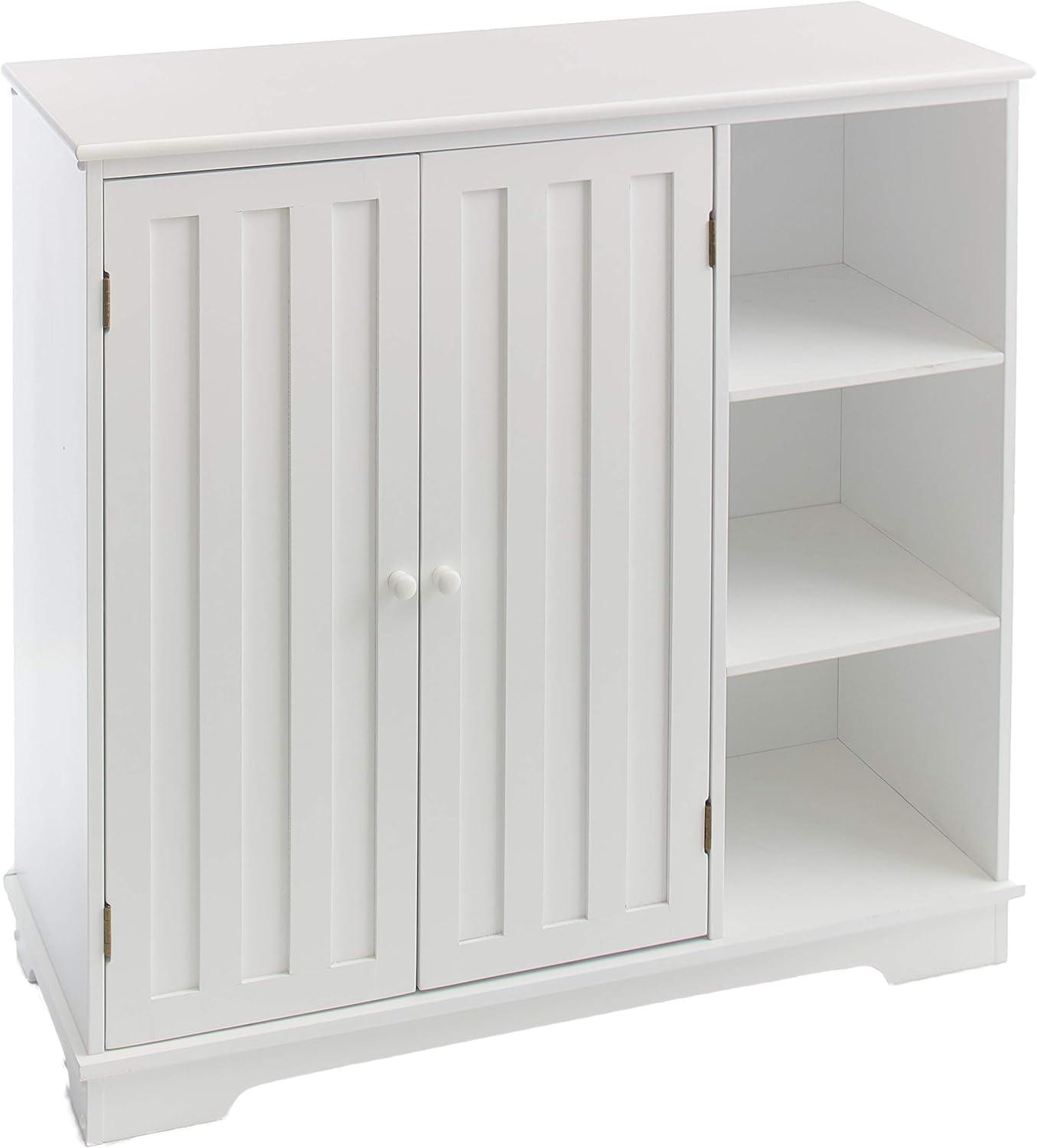 The Lakeside Collection Beadboard Buffet Cabinet - Sideboard with Storage - White