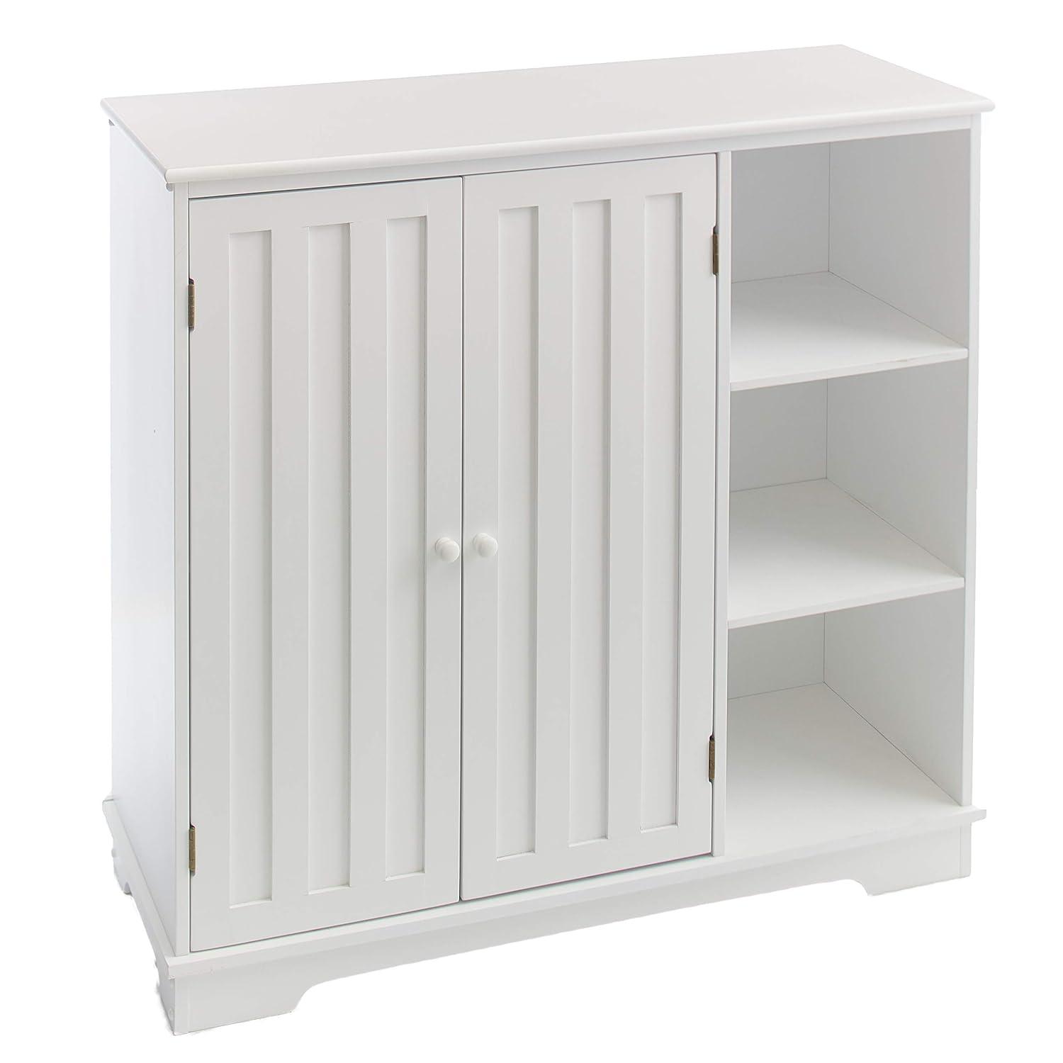 The Lakeside Collection Beadboard Buffet Cabinet - Sideboard with Storage - White