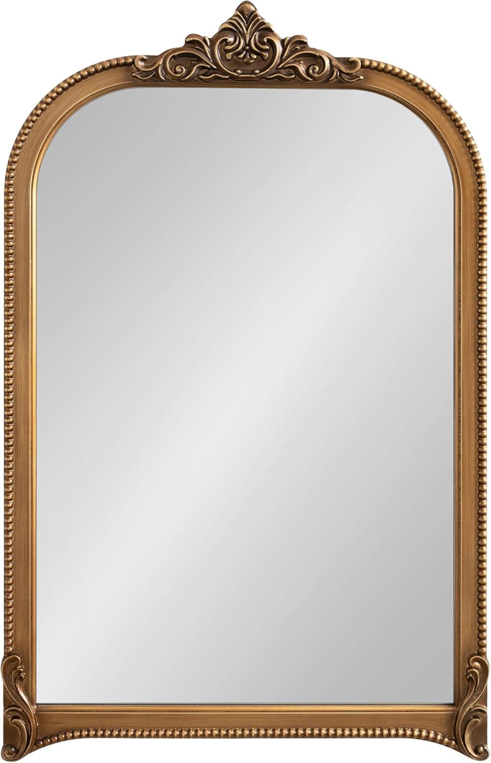 Kate & Laurel All Things Decor 24"x38" Hubanks Arched Wall Mirror Gold