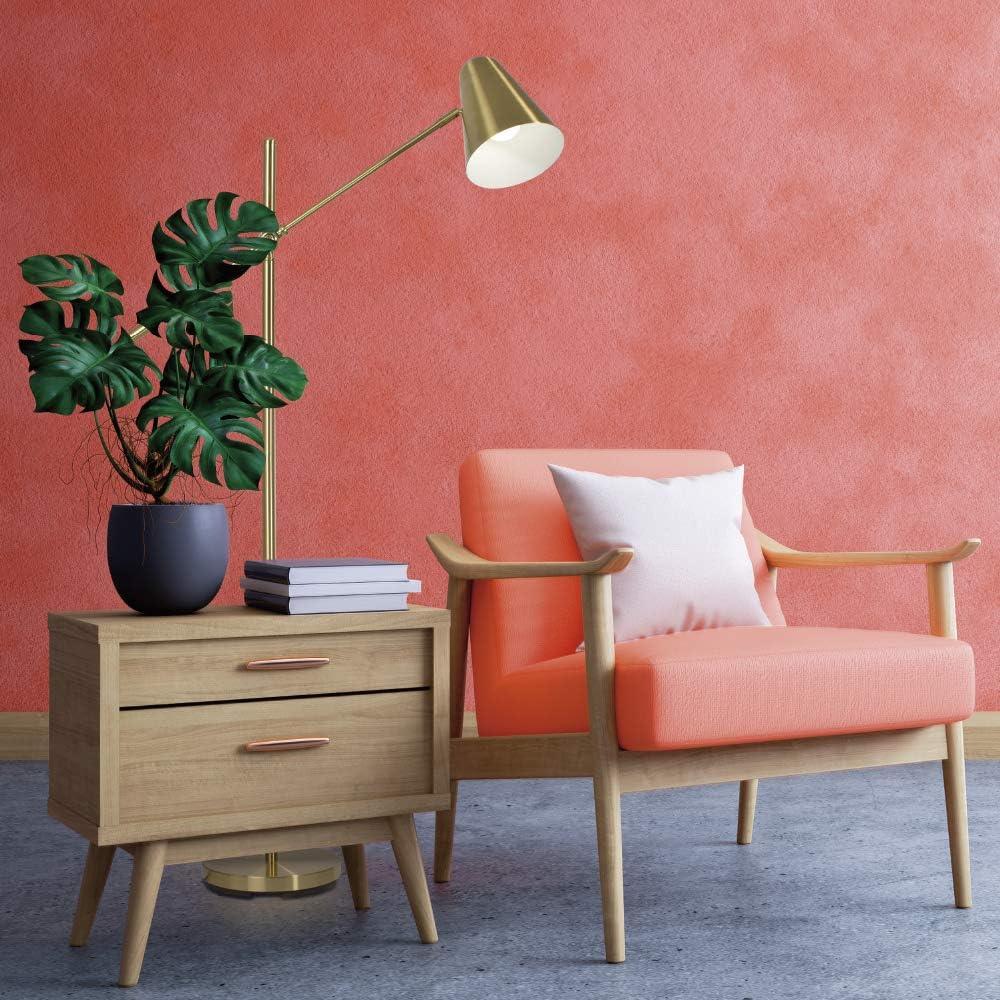 OttLite OttLite Archer Floor Lamp - Mid-Century Modern Design, Satin Brass Finish, LED, Adjustable Shade