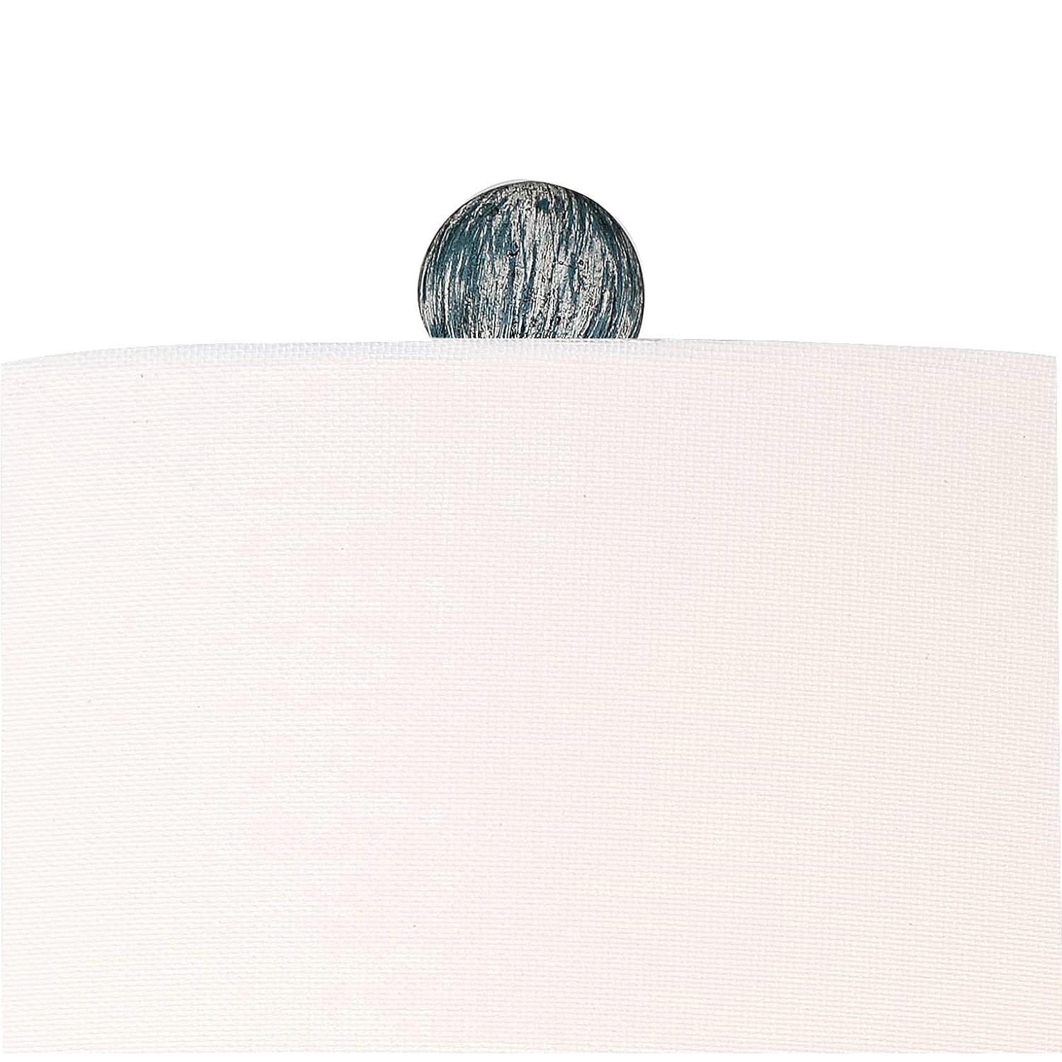 Regency Hill Tanya Traditional Table Lamps 26 1/2" High Set of 2 Blue Washed Tapered Drum Shade for Bedroom Living Room Bedside Nightstand Office Kids