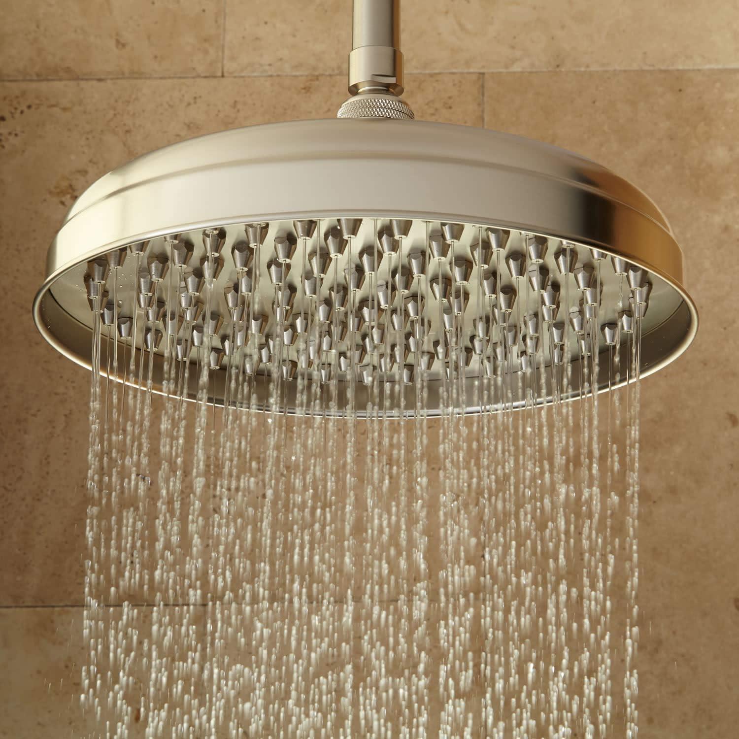 Lambert 12" Brass Rainfall Shower Head in Silver Finish