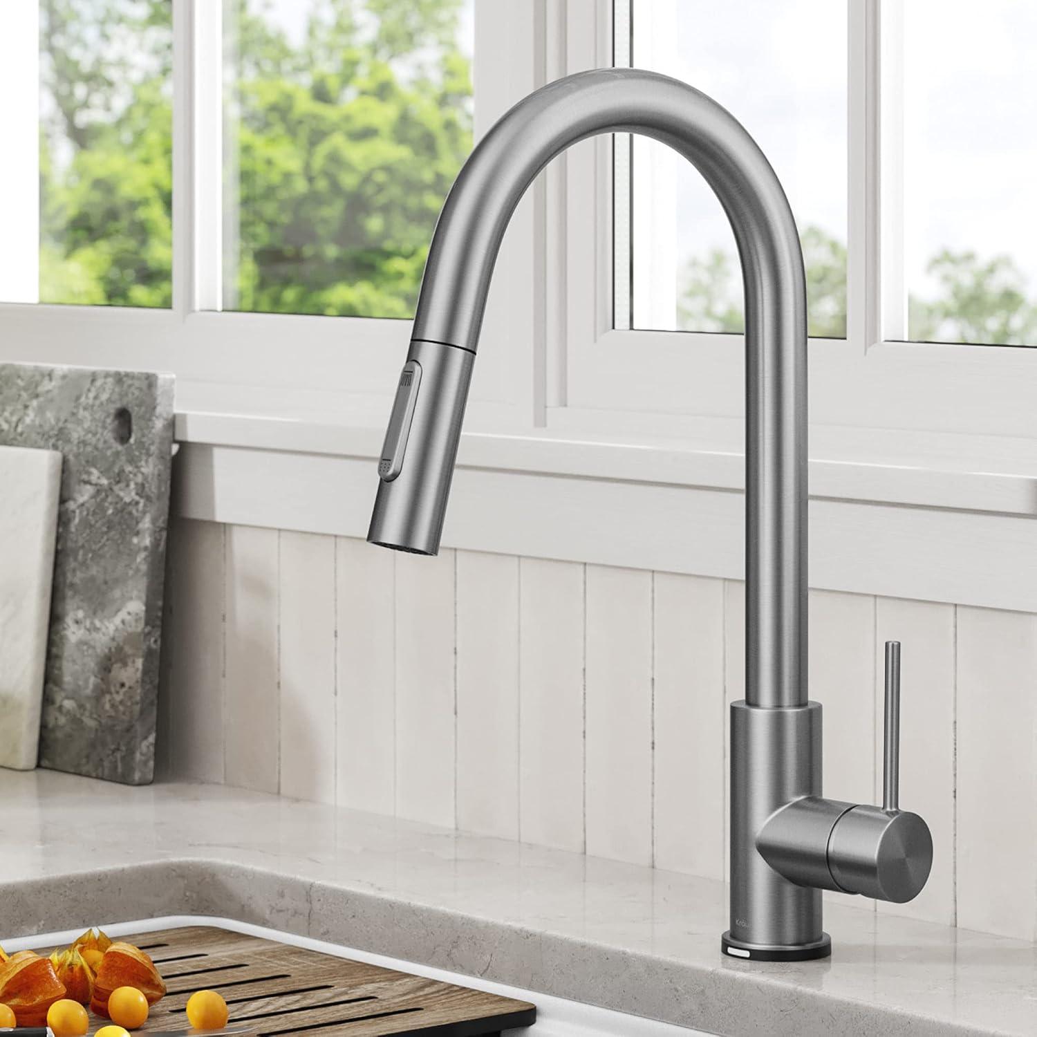 Spot Free Stainless Steel Touch Kitchen Faucet with Pull-Down Sprayer