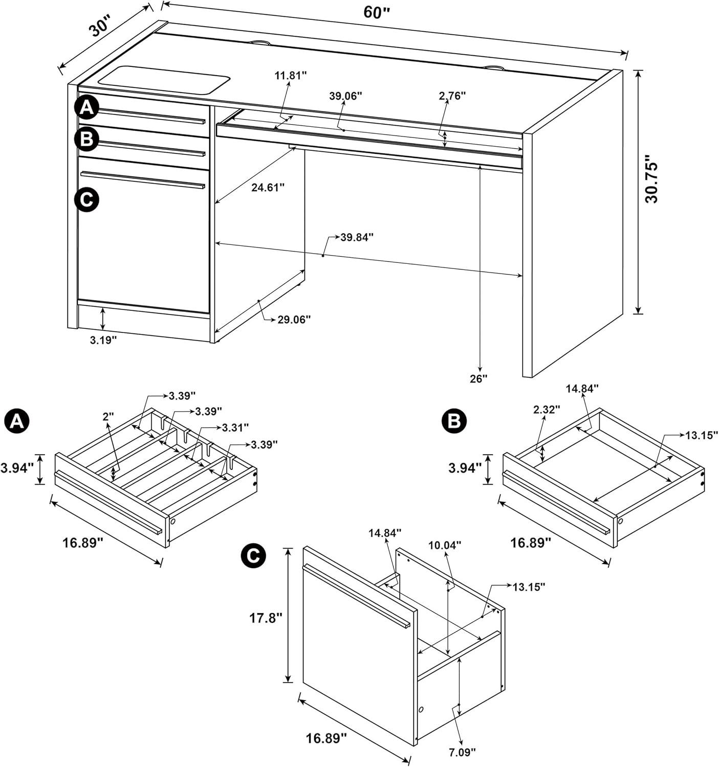 Halston 3 Drawer Office Desk Cappuccino - Coaster