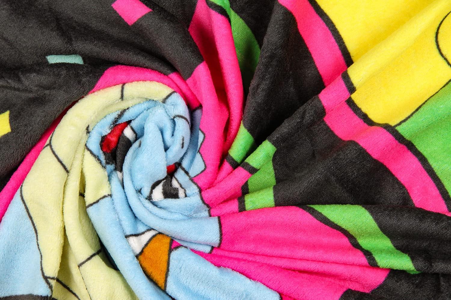 Pokemon 90's Character Box Design Gaming Plush Throw Blanket 46' x 60' Multicoloured