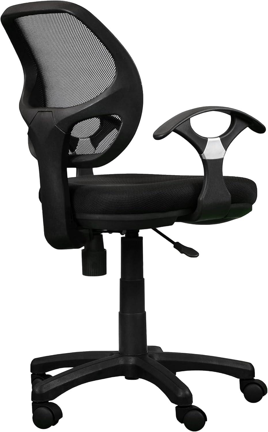 Sleek Black Mesh & Fabric Adjustable Task Chair with Swivel Base