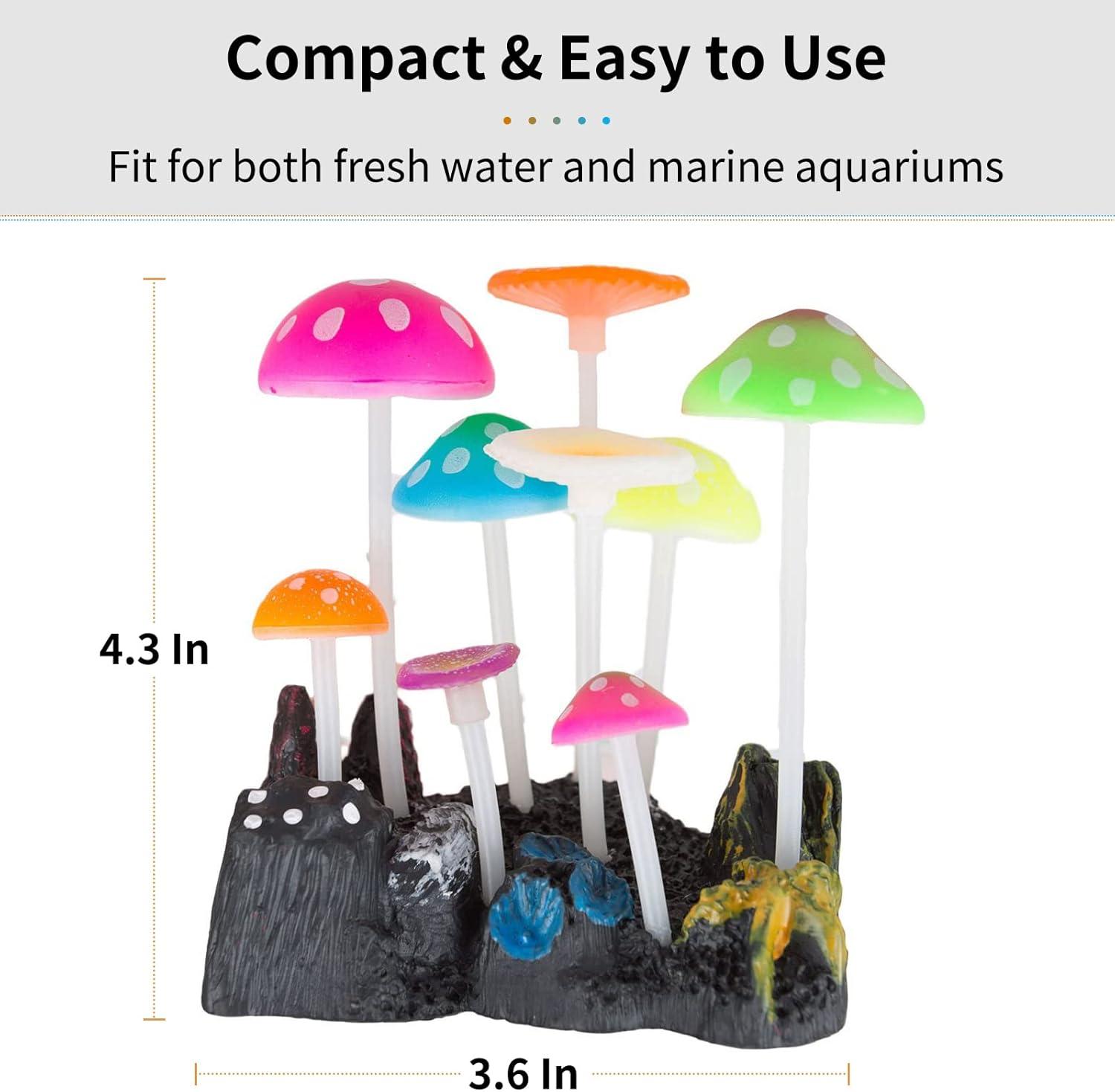 Multicolor Silicone Glowing Mushroom Aquarium Decor