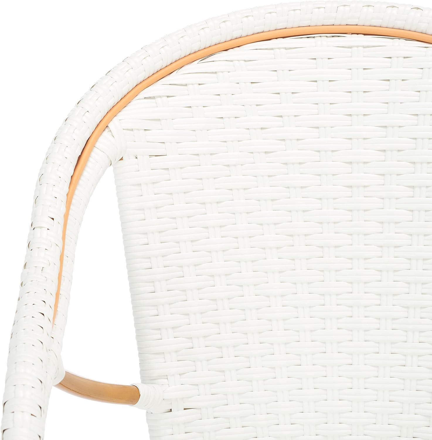 California Counter Stool With Arms - Indoor/Outdoor - PAT7533 - White - Safavieh