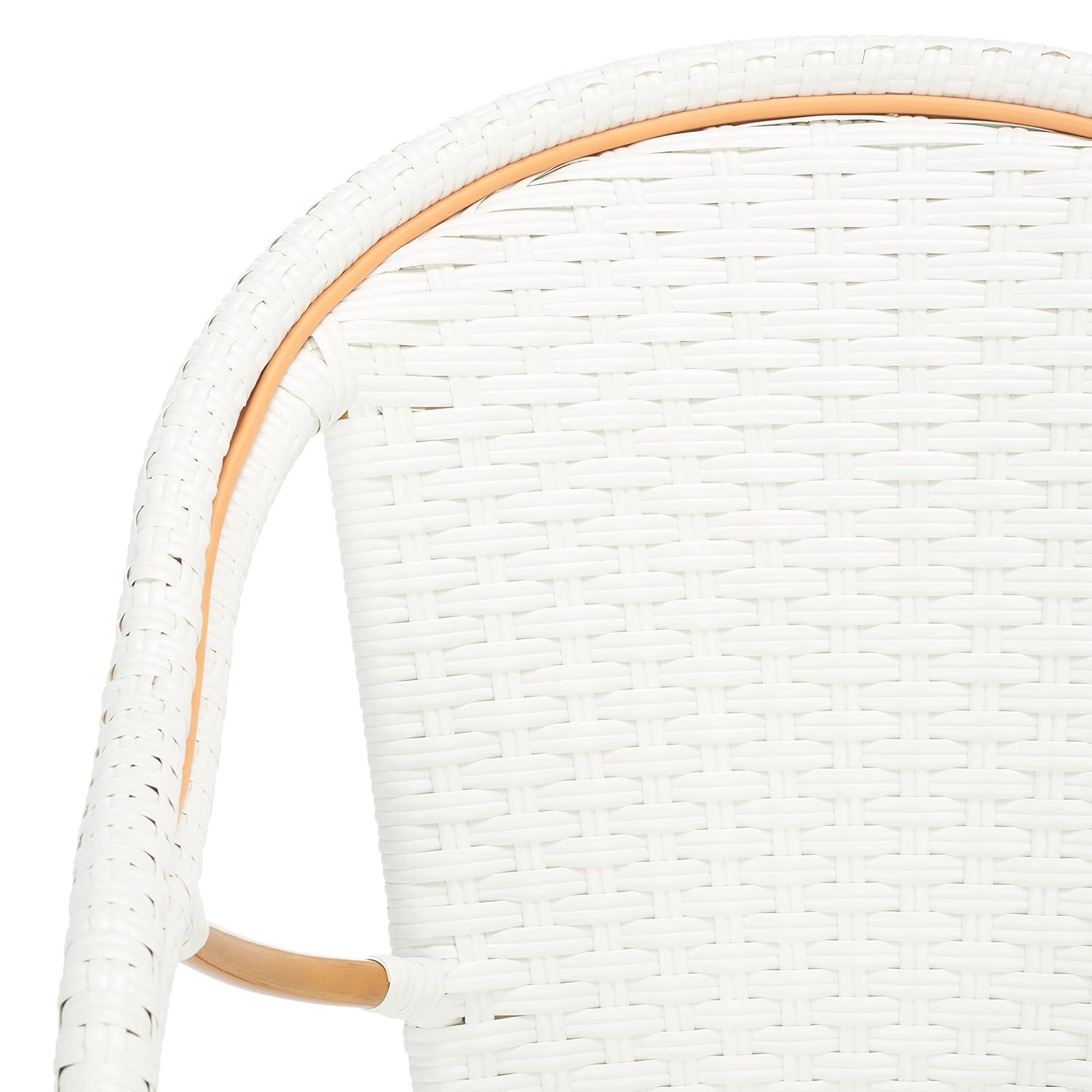 California Counter Stool With Arms - Indoor/Outdoor - PAT7533 - White - Safavieh