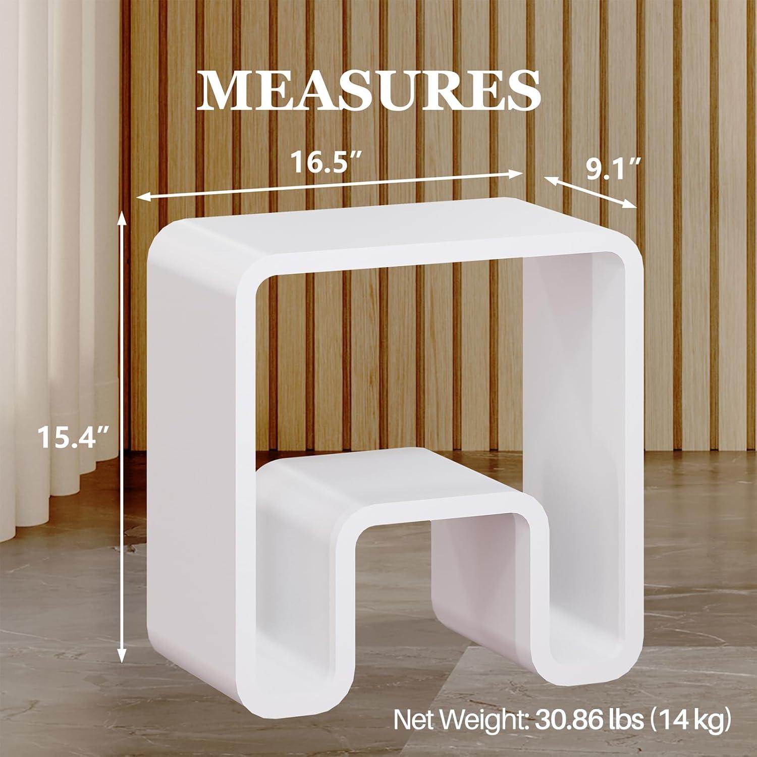 CASAINC Casainc Riverside Freestanding Solid Surface Bathroom Shower Stool CABR16004SLC06W
